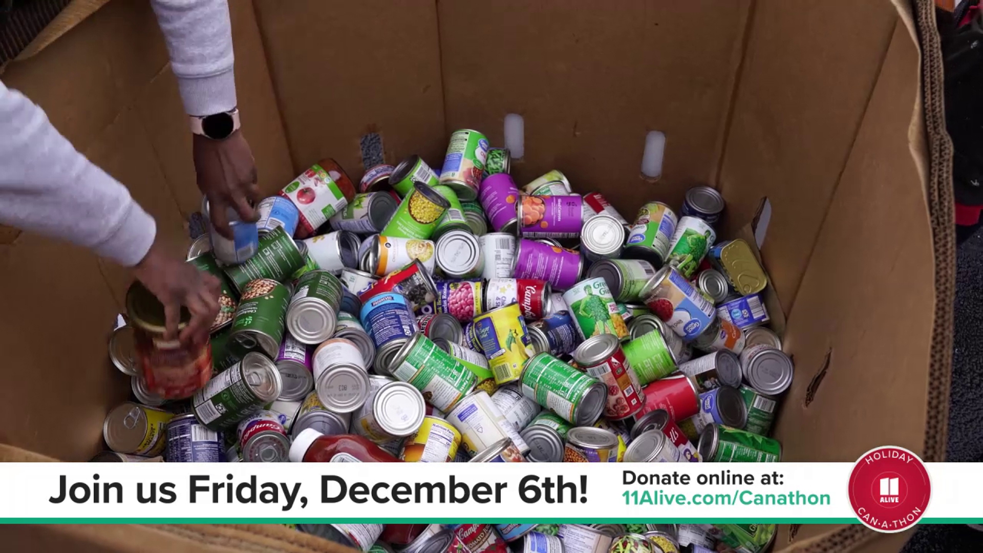 Join us on Friday, Dec. 6 to donate cans to end hunger in metro Atlanta.