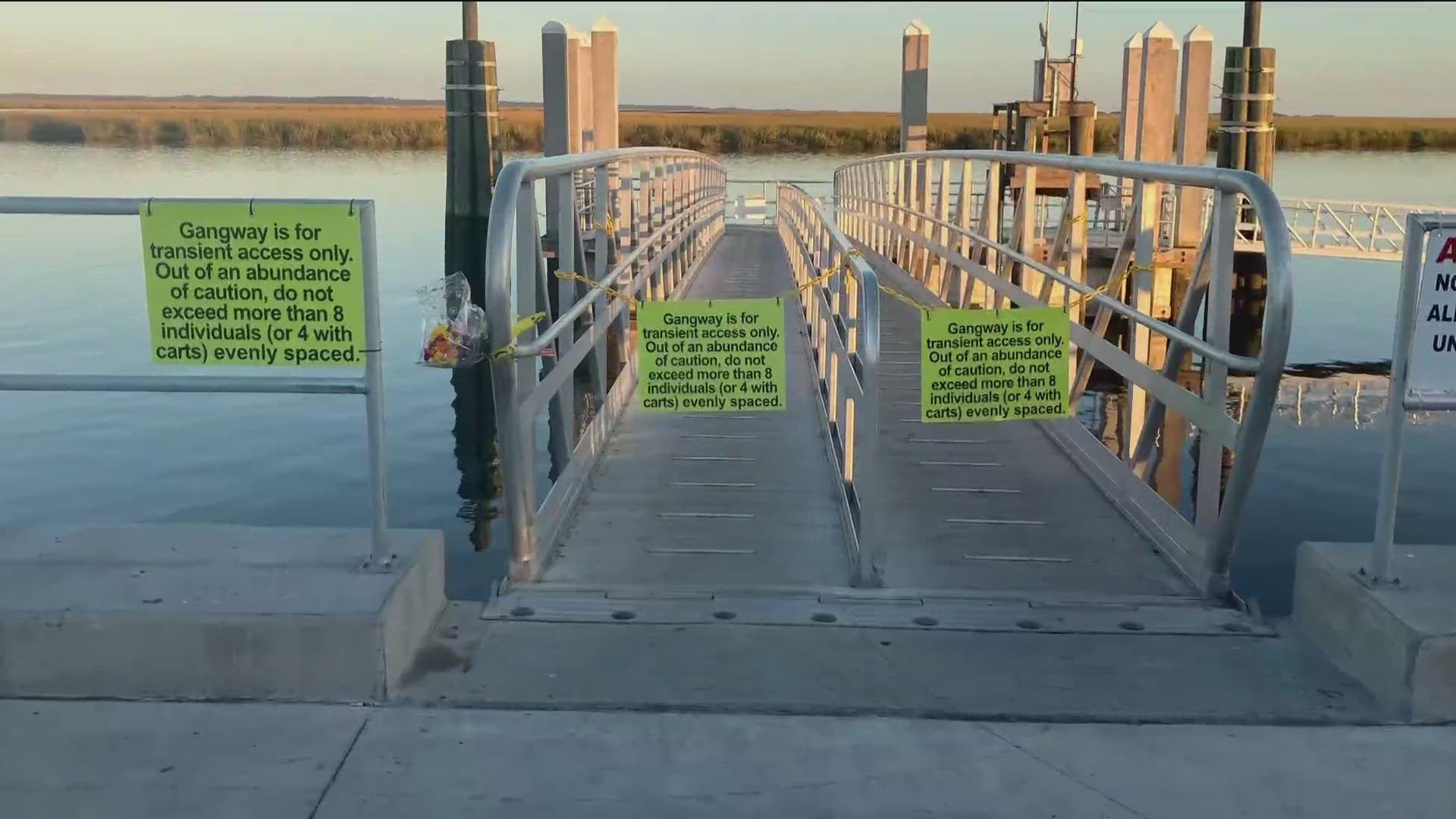 It collapsed last weekend when dozens of people were waiting to board a ferry back to the mainland.