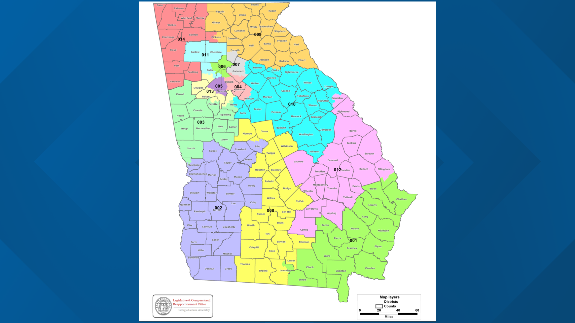 Map of new congressional districts in Georgia | Draft released ...