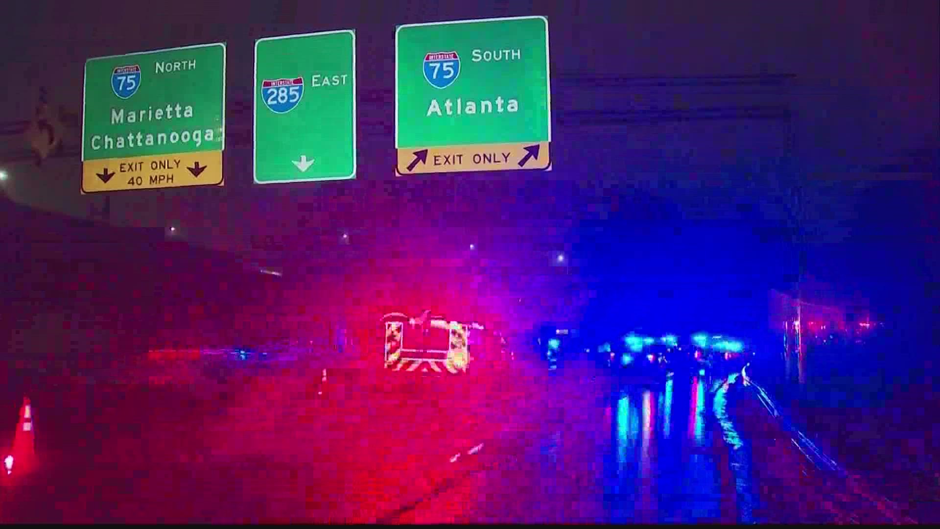 The ramp from I-285 eastbound to I-75 southbound is shut down while officers investigate.