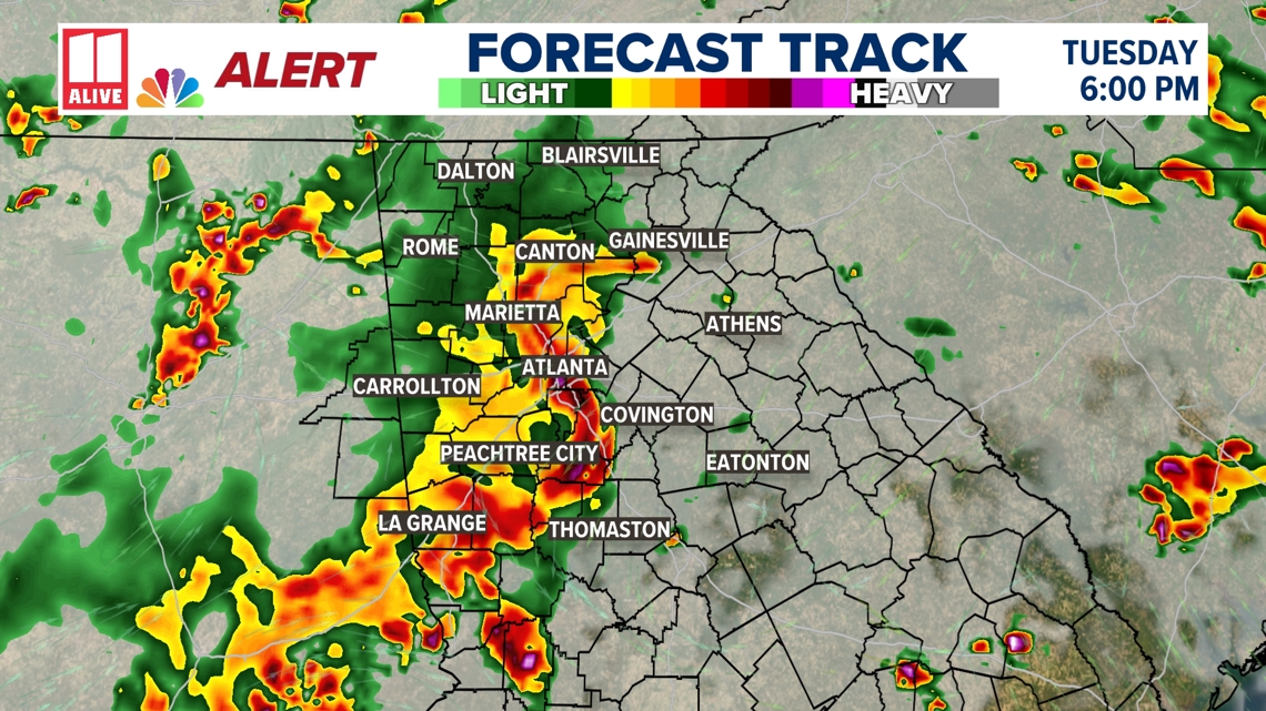 Weather Impact Alert | Heavy rain, strong storms expected Tuesday ...