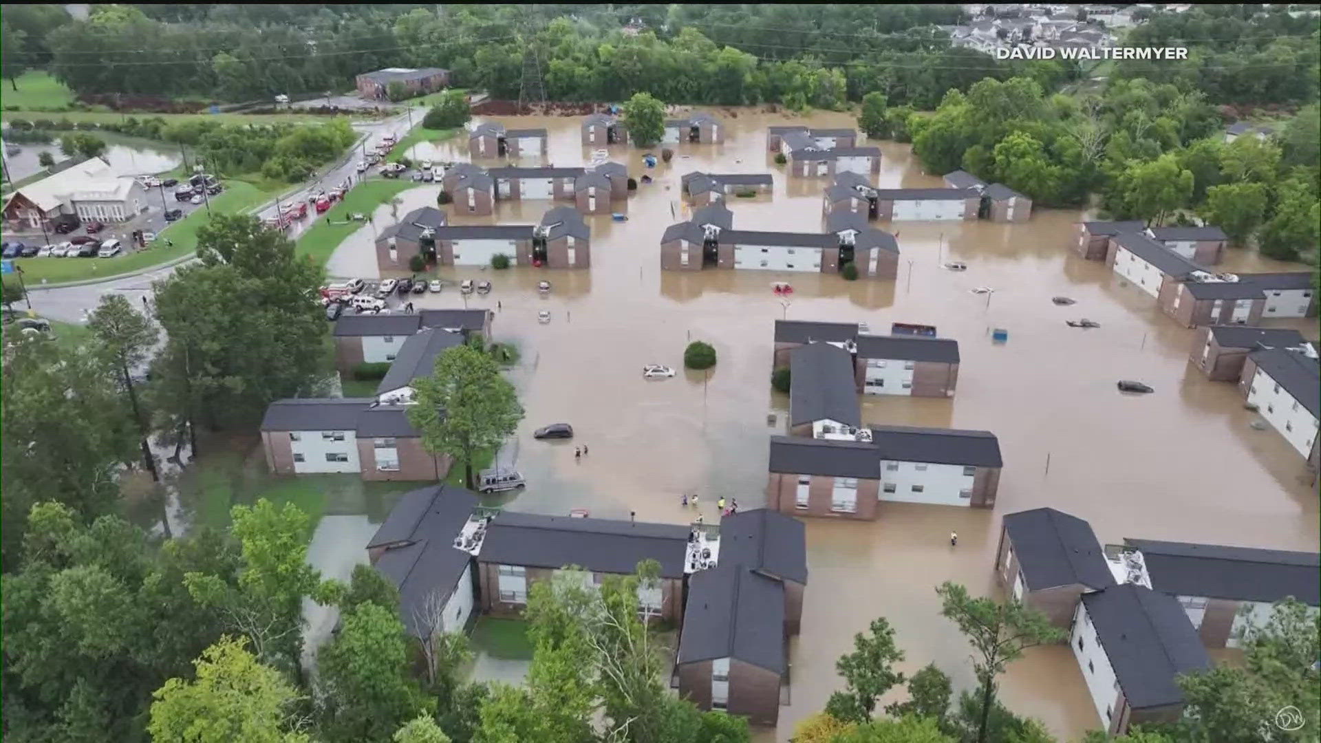 An apartment complex in Catoosa County flooded less than 24 hours ago. 