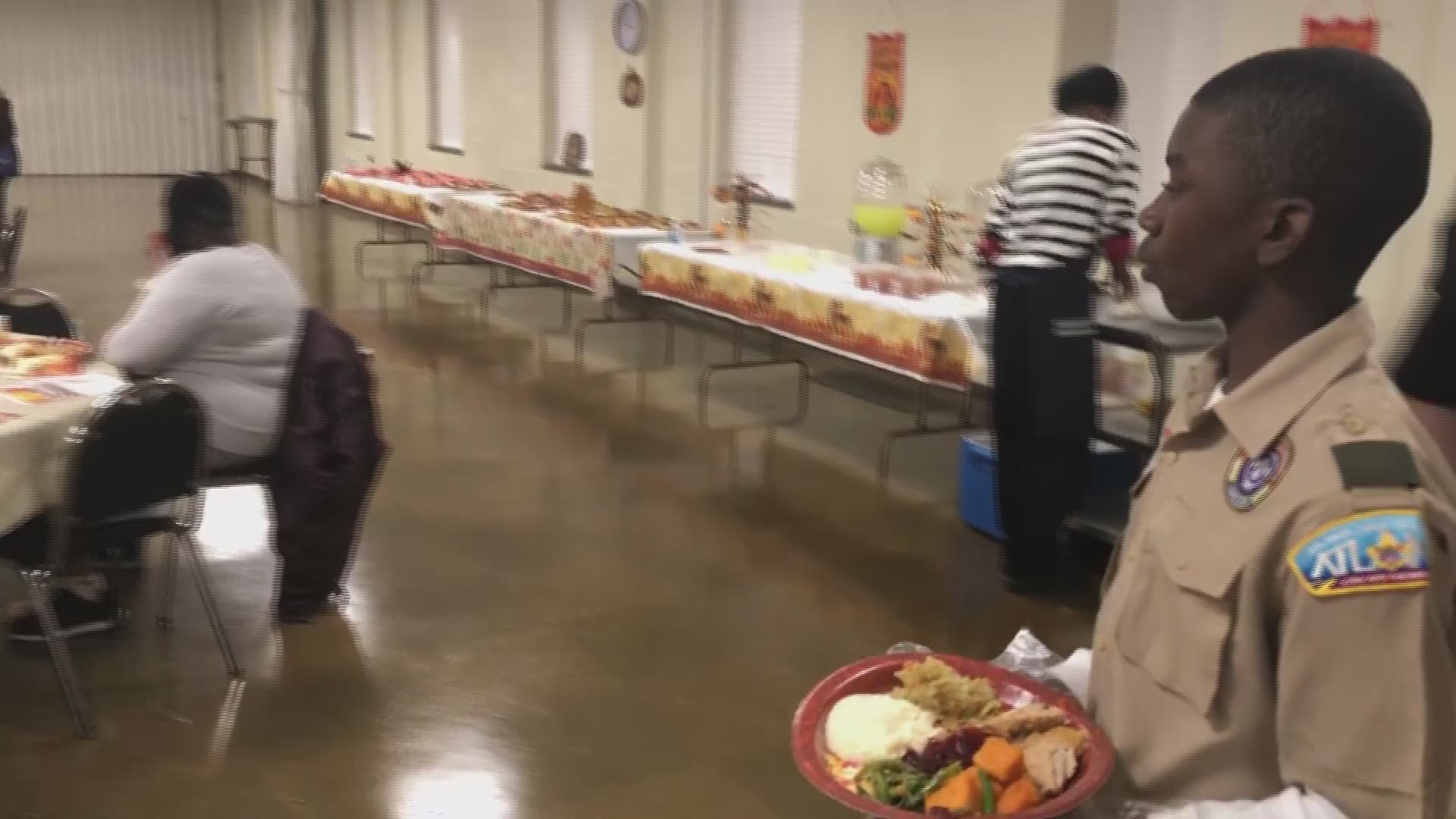 As part of its annual tradition, the church and first responders provide meals to those in need