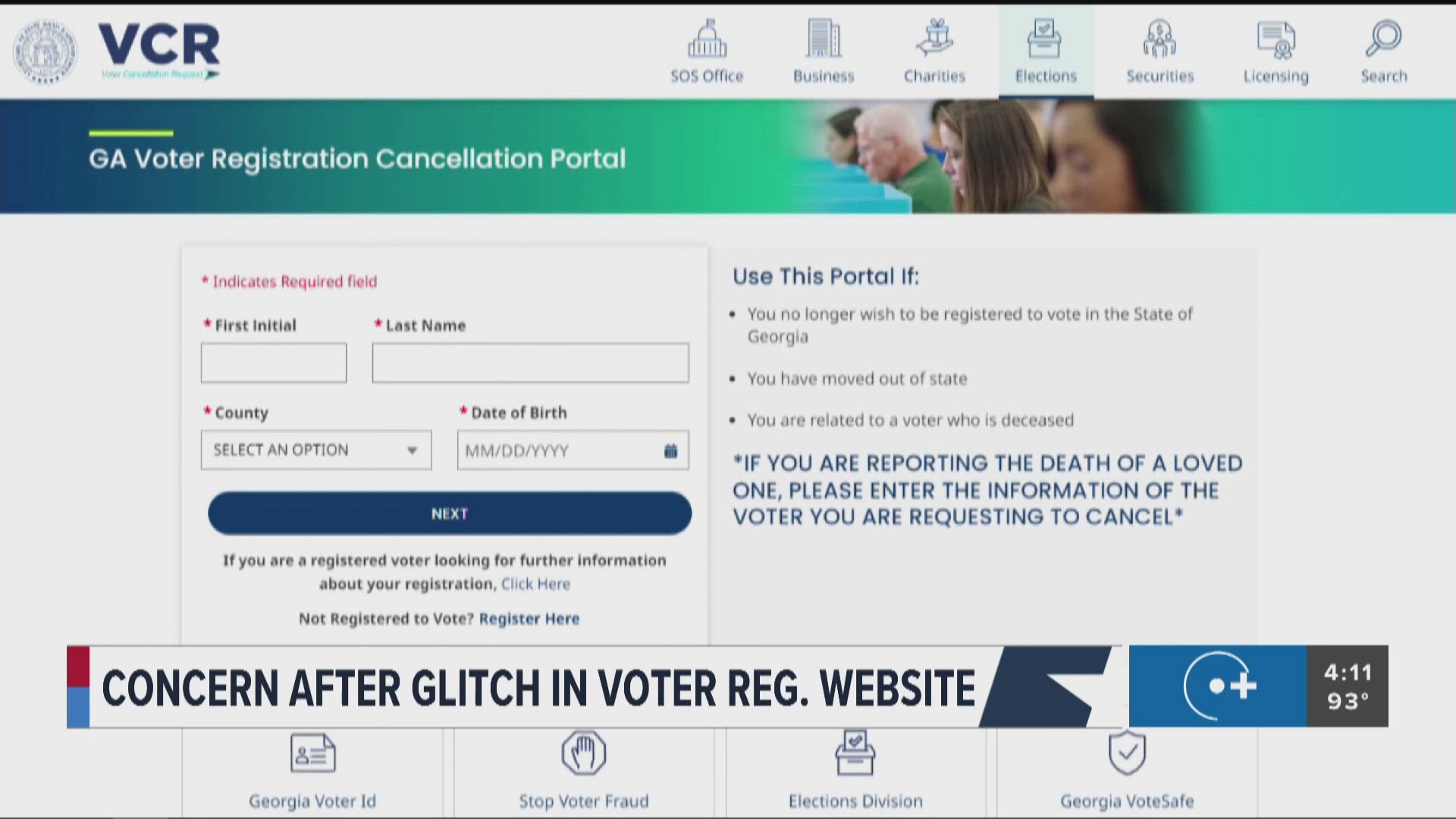 It comes after the Secretary of State's office rolled out a new website allowing users to cancel their registration this week.