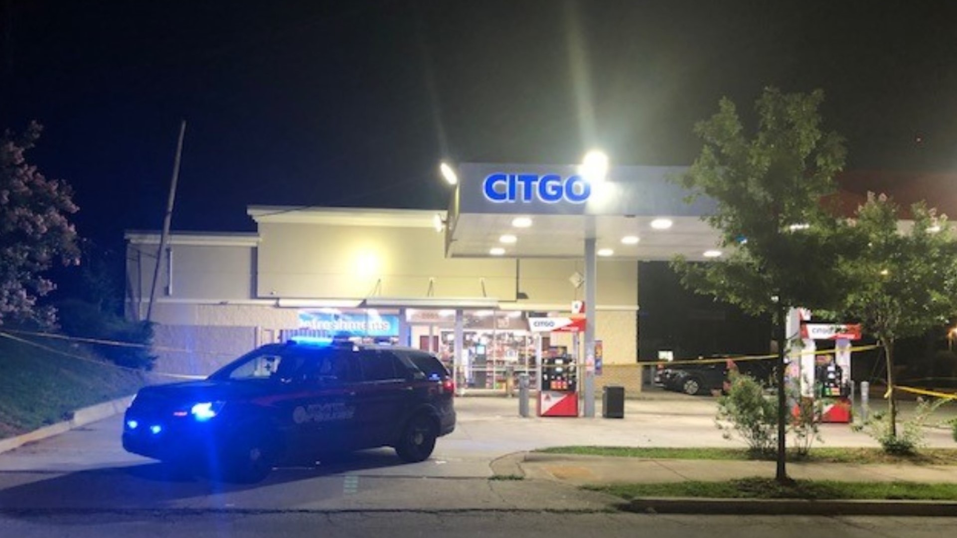 The victim was playing a game machine inside the Citgo gas station when the suspect attempted to rob him at gun point, Atlanta Police say.