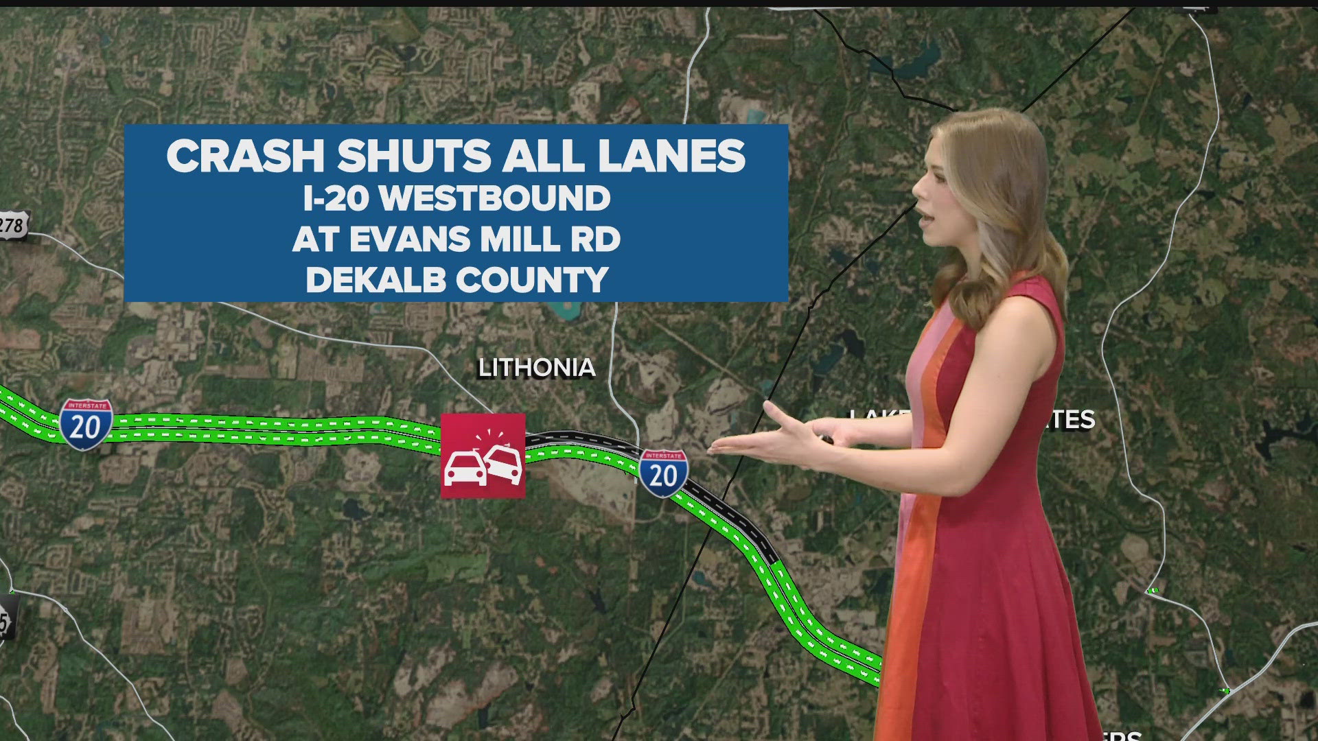 Traffic Alert: I-20 WB at Evans Mill Road in DeKalb Co. back open