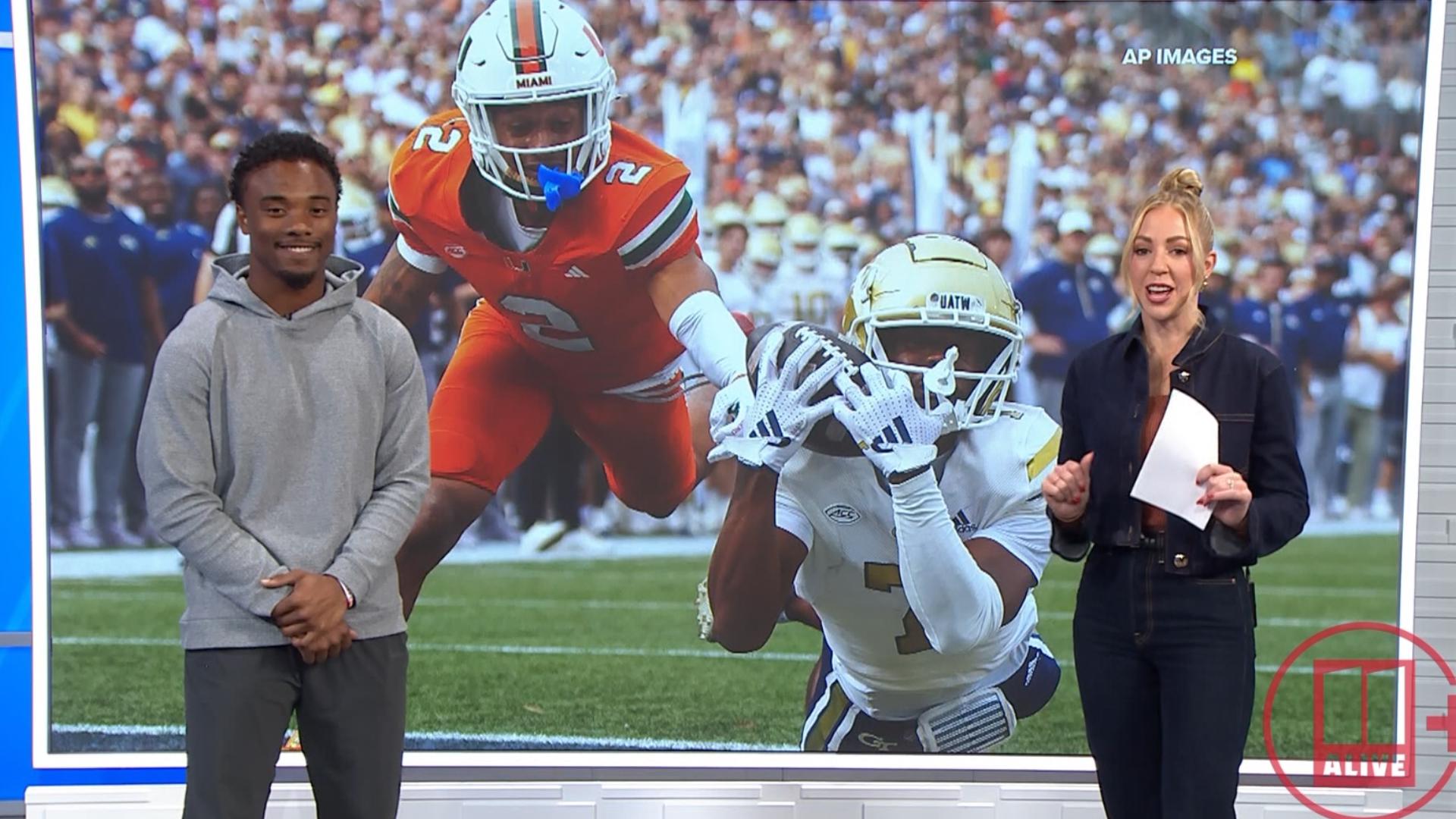 11Alive's Maria Martin is joined by Georgia Tech wide receiver Chase Lane ahead of this week's annual rivalry game with Georgia.