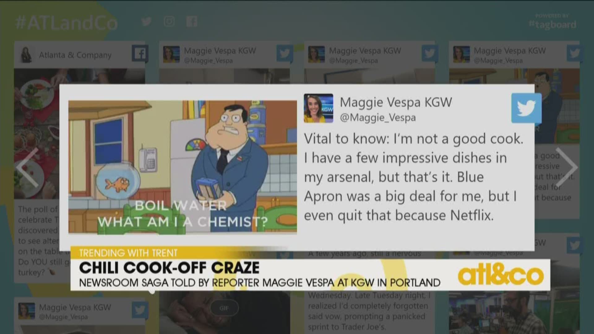 Trending with Trent shares a newsroom chili cook-off saga, as lived and tweeted by KGW reporter Maggie Vespa.