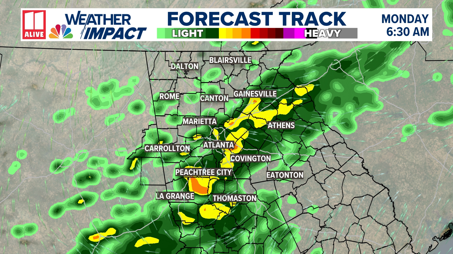 Rain is anticipated to become widespread overnight. That widespread rain will last into early Monday.