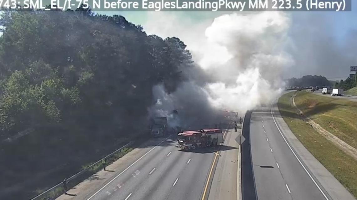 TRAFFIC: I-75 North in Henry County shut down after tractor trailer fire