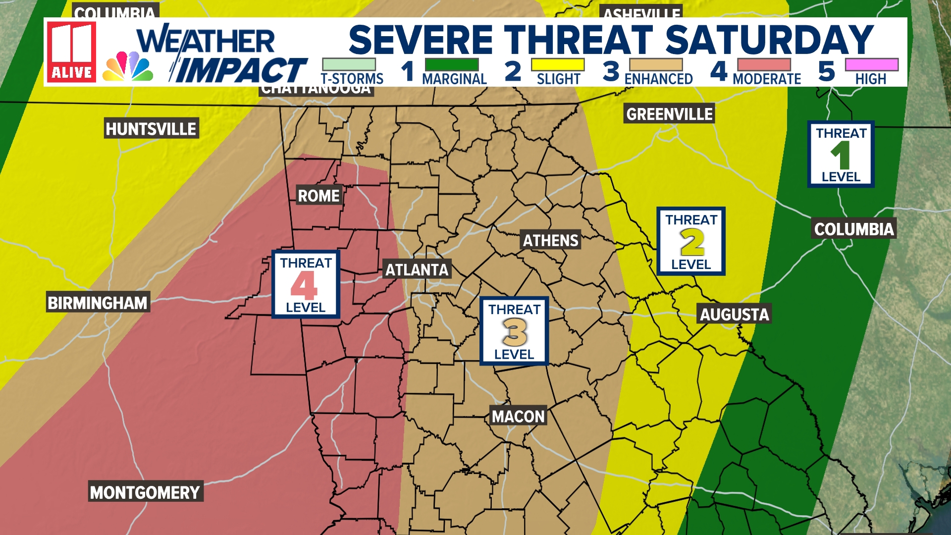 Weather Impact Alert | Severe storms north Georgia, metro Atlanta this ...