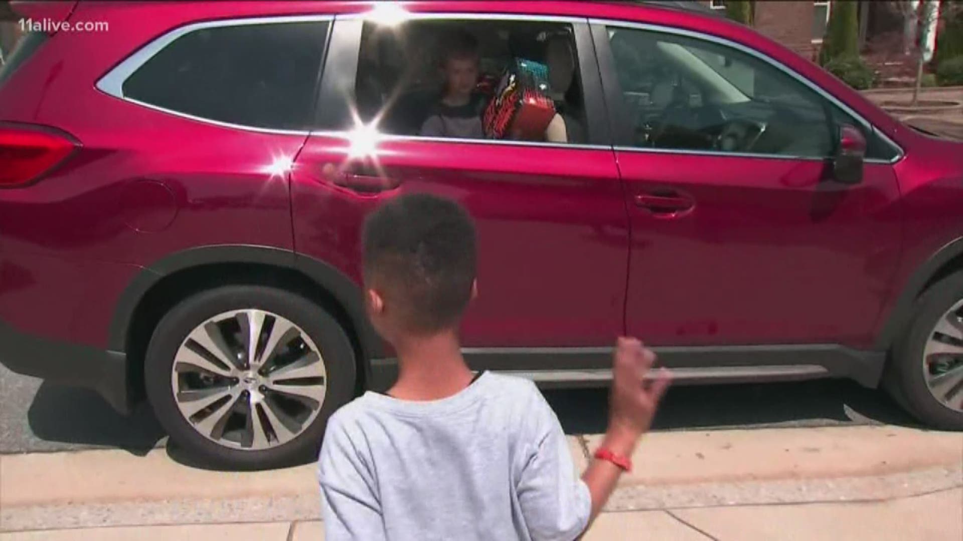 The six-year-old boy is battling an autoimmune deficiency so the couple asked friends and family to drive by and show their love.