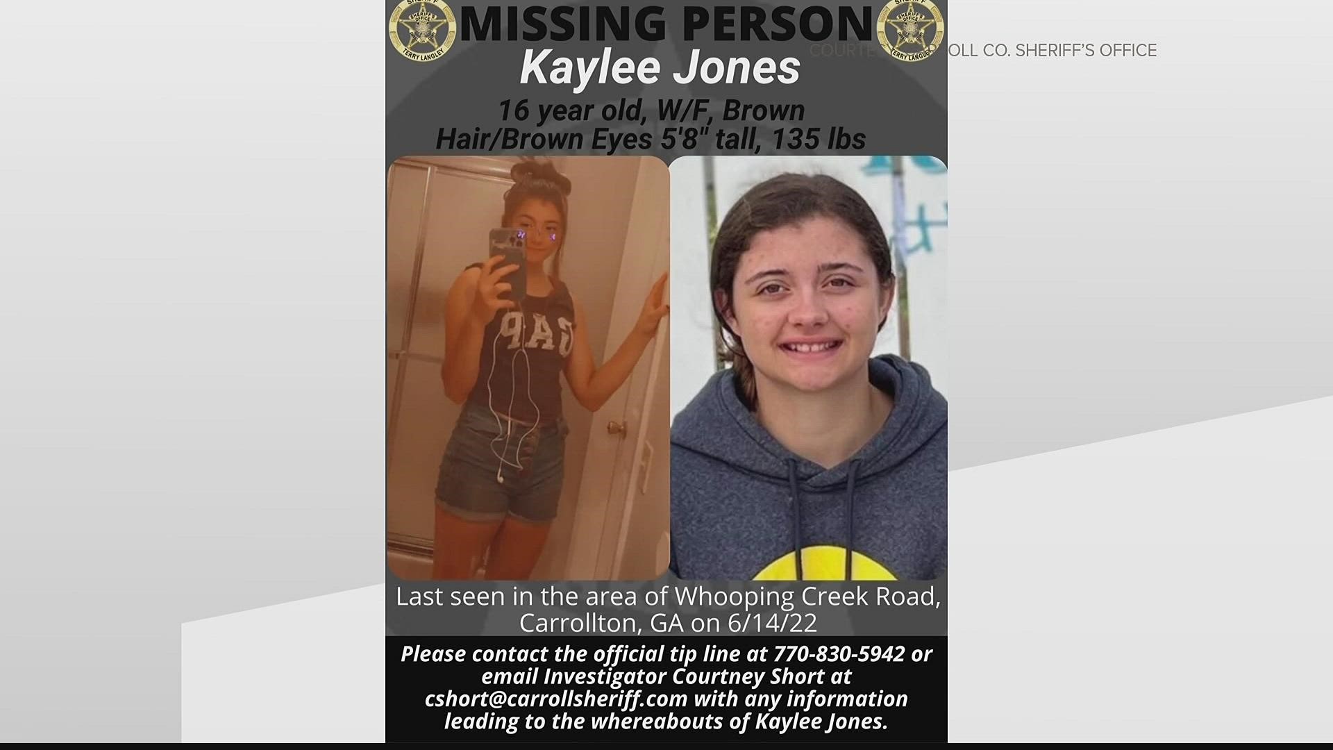 Kaylee Jones was reported missing the morning of June 15.