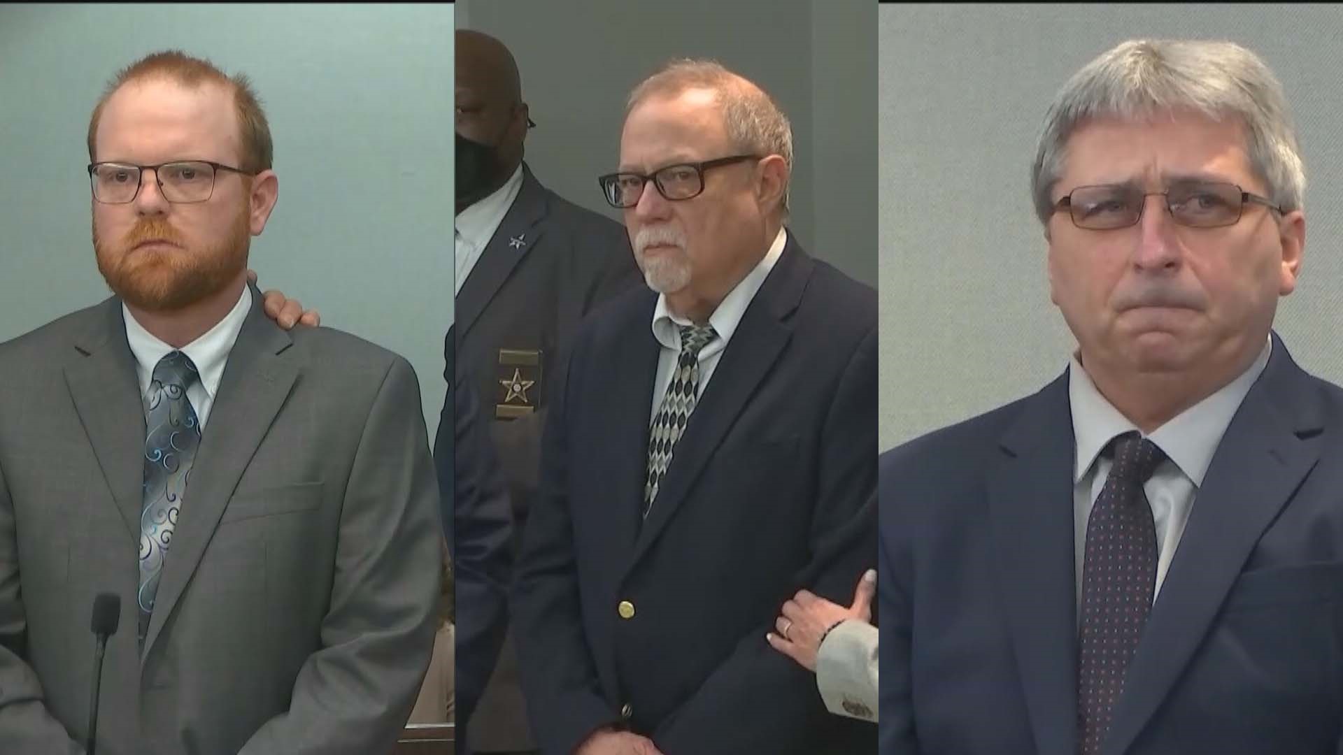 The three men will appear in court once again, at the federal courthouse in Brunswick, to be tried on hate crimes charges.