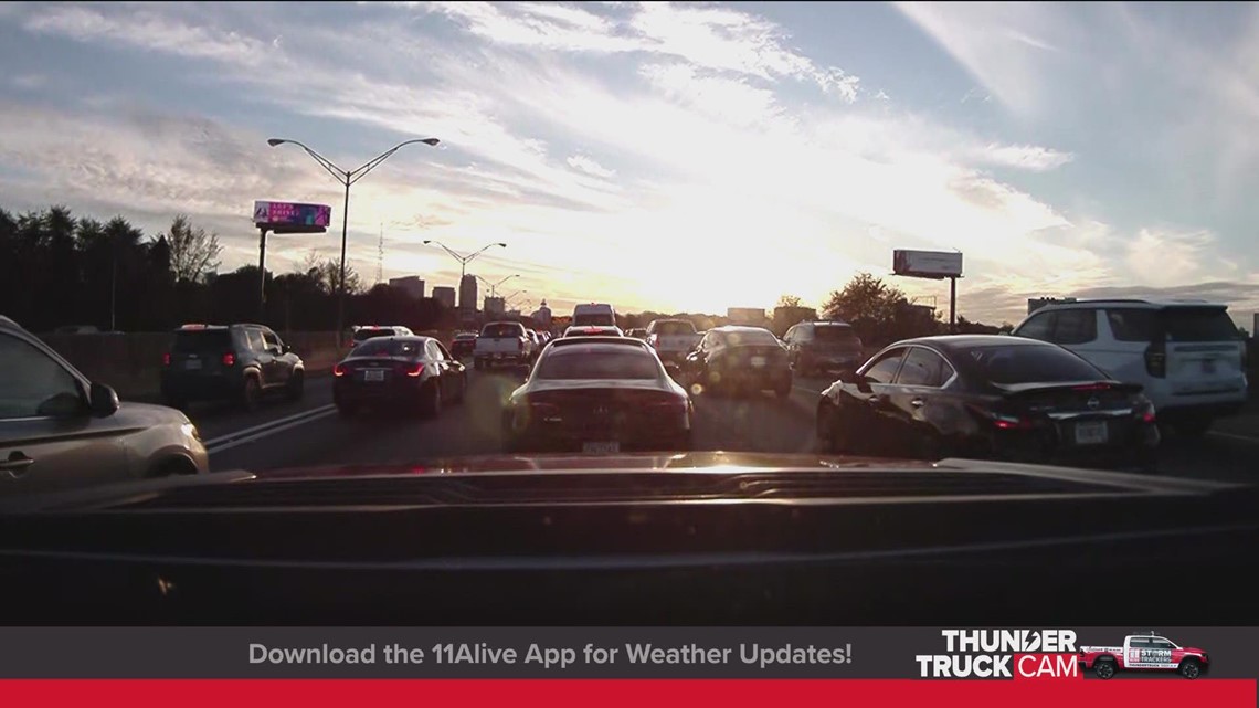 Take a look as Thanksgiving traffic piles up on Atlanta's interstates