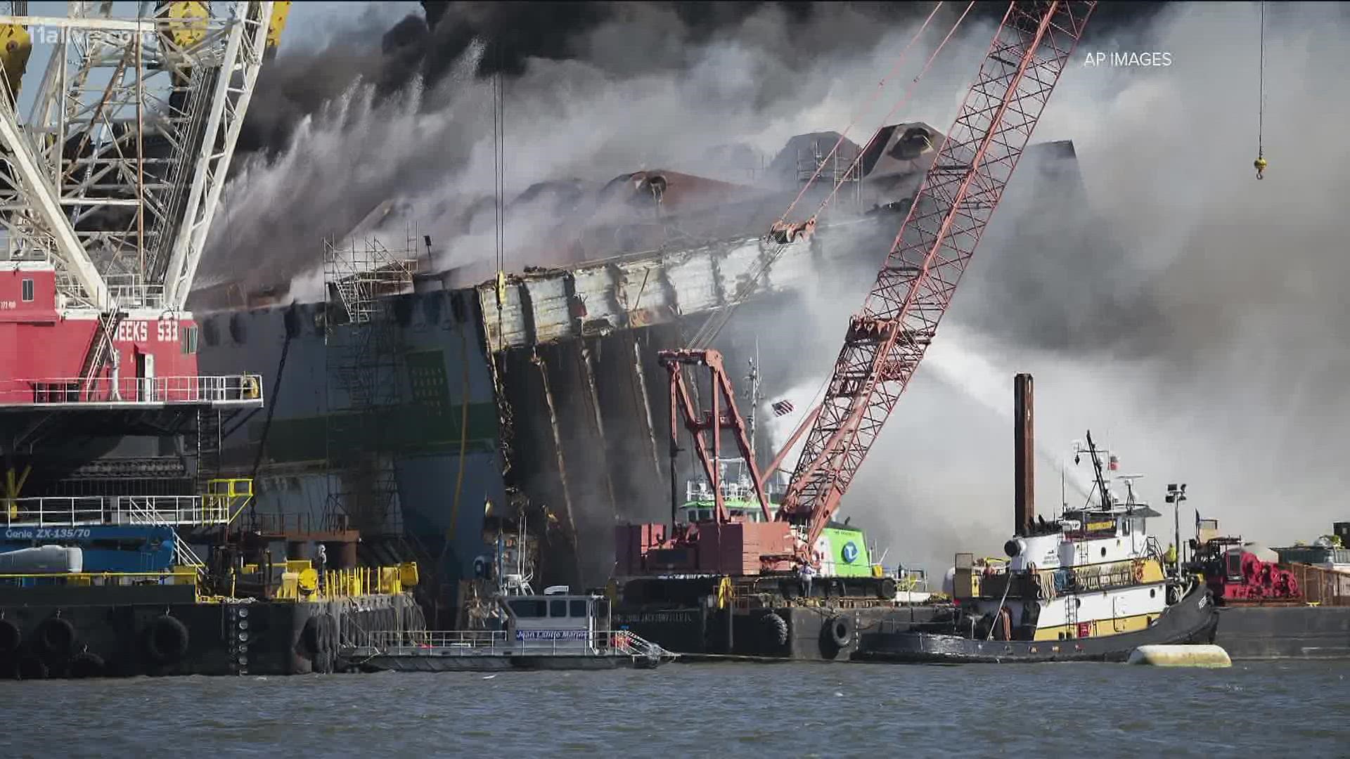 A cargo ship capsized off of the Georgia coast. Now environmental regulators are proposing a massive fine.