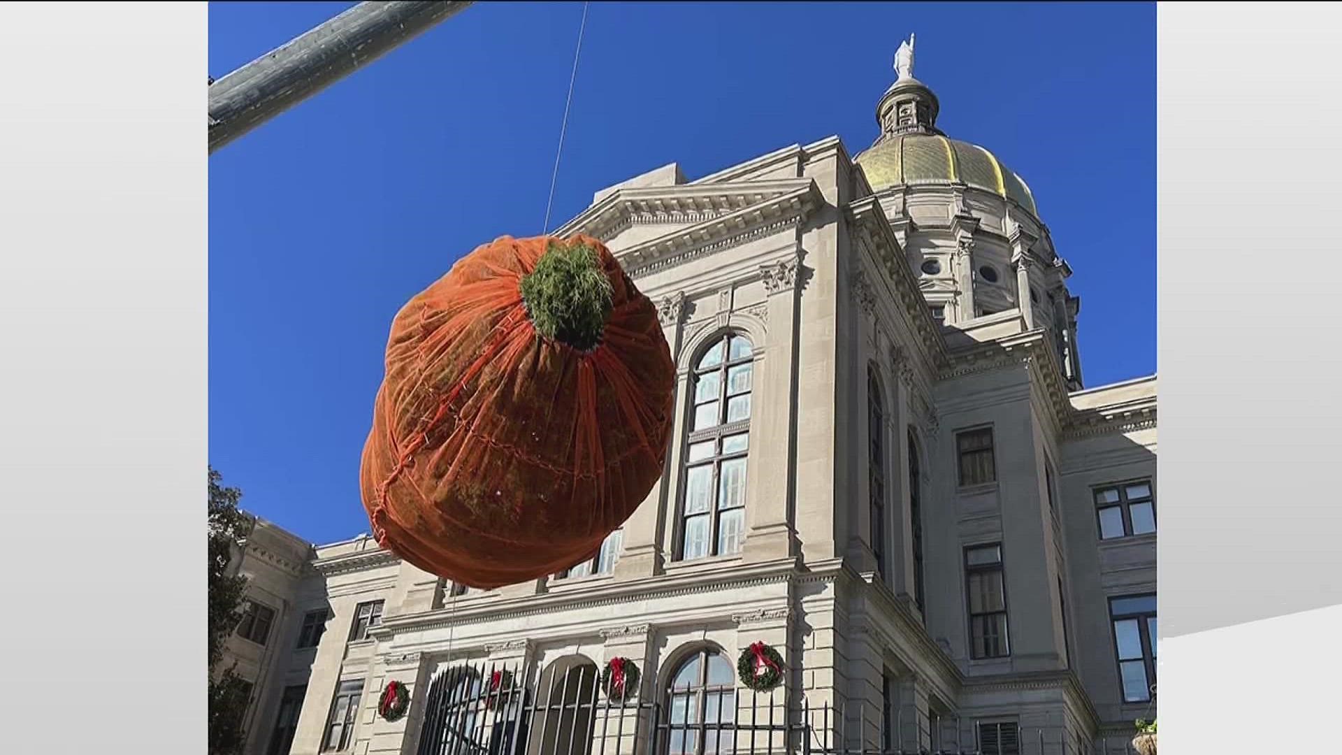 The Georgia Forestry Commission helped find, prepare and transport the tree to the Capitol.
