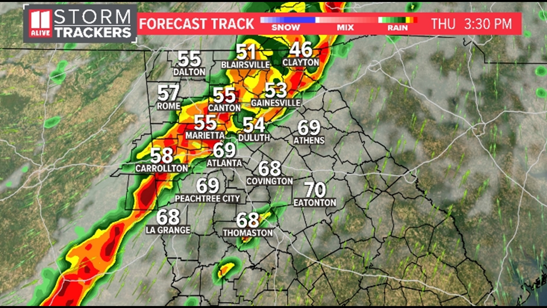 When storms could impact the Atlanta metro on Thursday