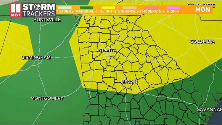 Possible strong to severe storms this Afternoon and Tonight