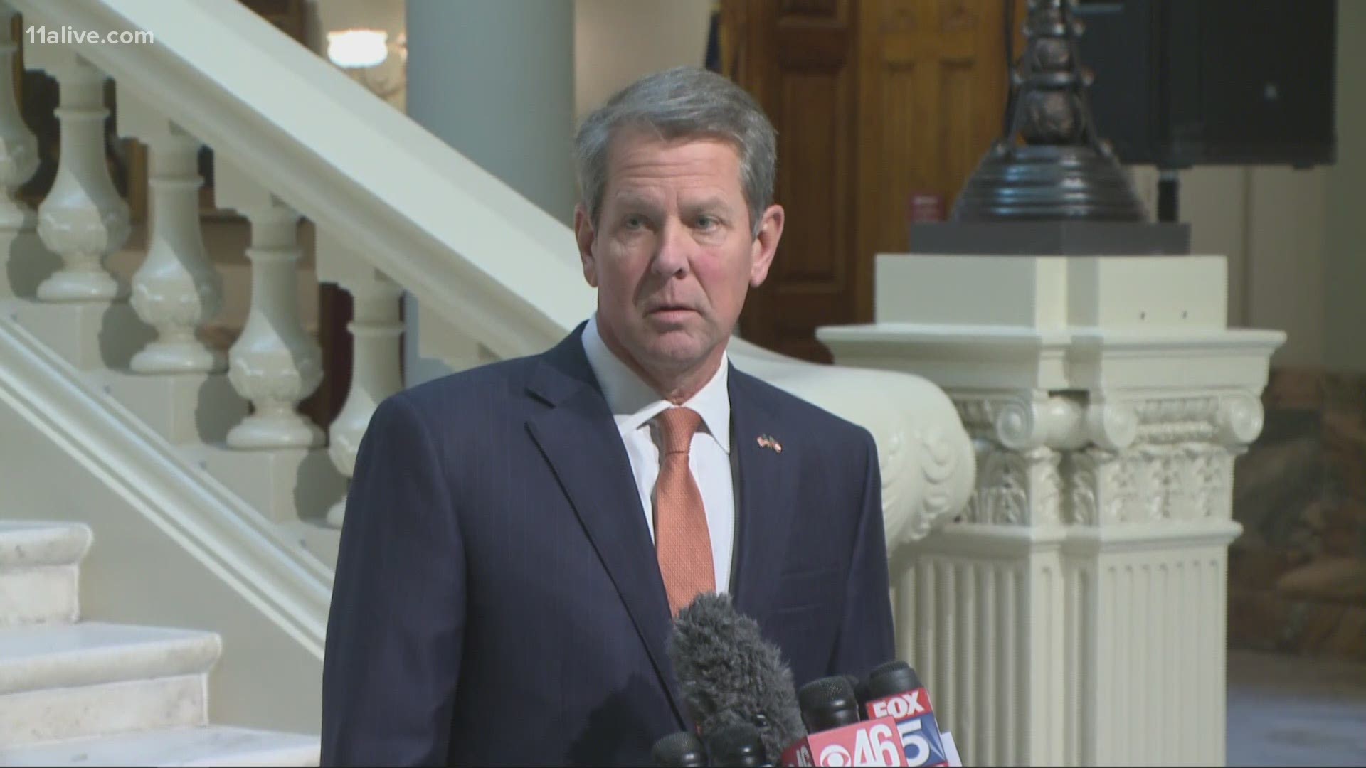 Gov. Brian Kemp spoke to members of the media in an afternoon press conference on Wednesday.