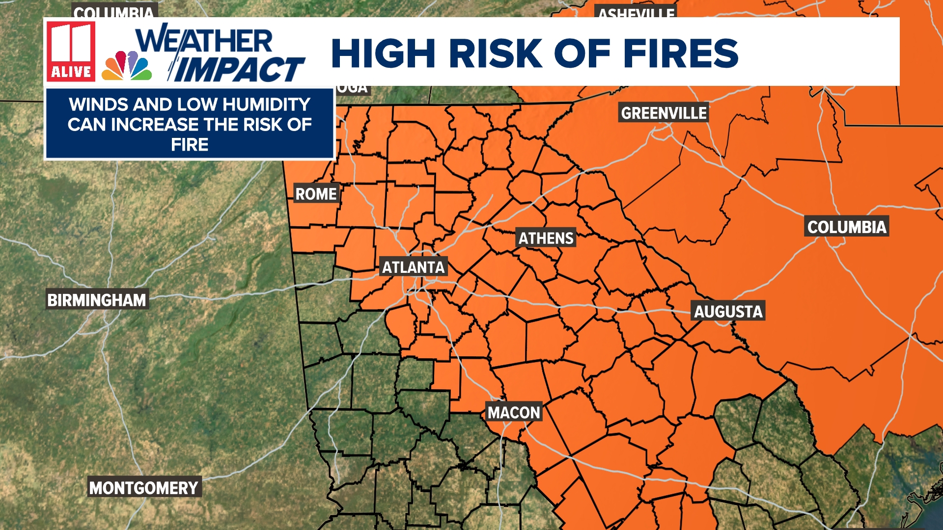 Red flag warning issued in North Georgia for critical fire conditions ...