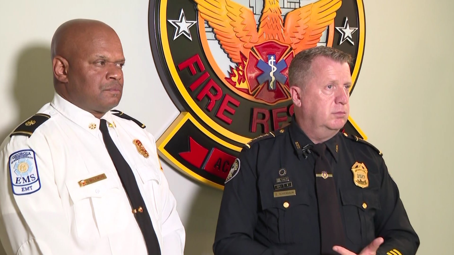 APD Chief Darin Schierbaum and Atlanta Fire Chief Roderick Smith spoke about the need for the training center.