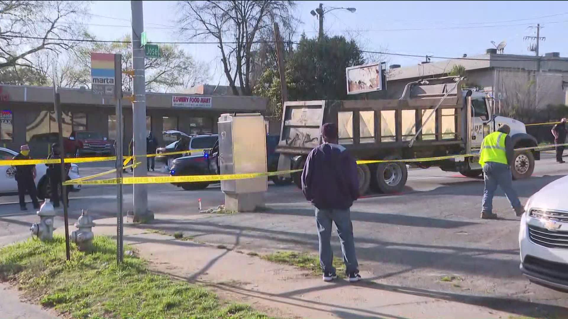 Atlanta Police are investigating after a woman was struck and killed by a truck on a busy Atlanta road on Saturday afternoon.
