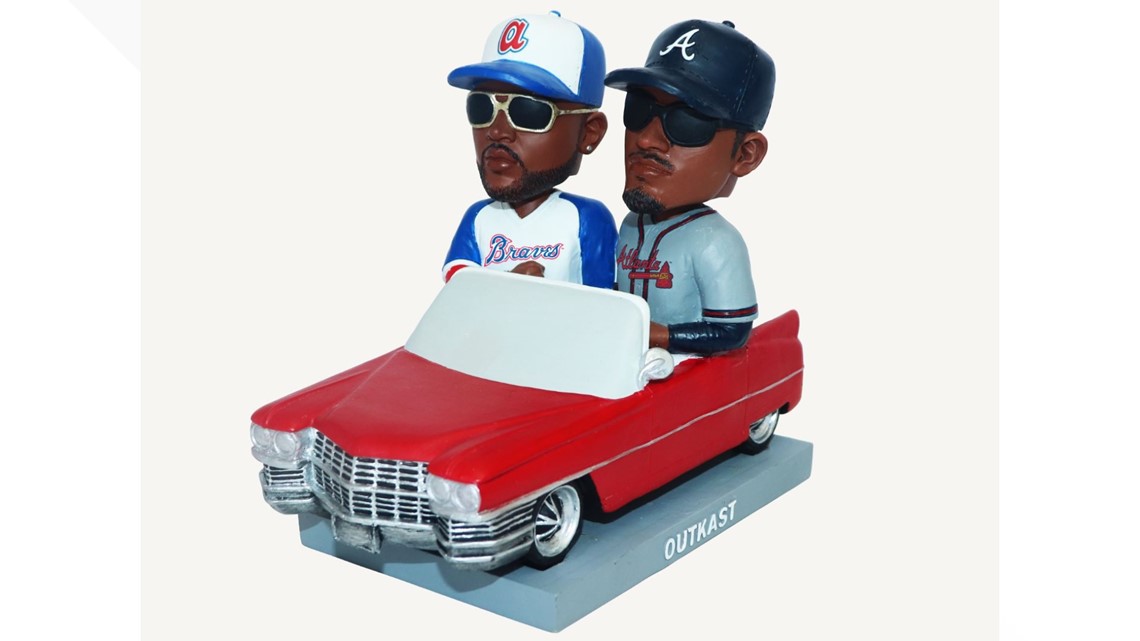 Braves bobblehead 2023 pictures Outkast Michael Harris & More