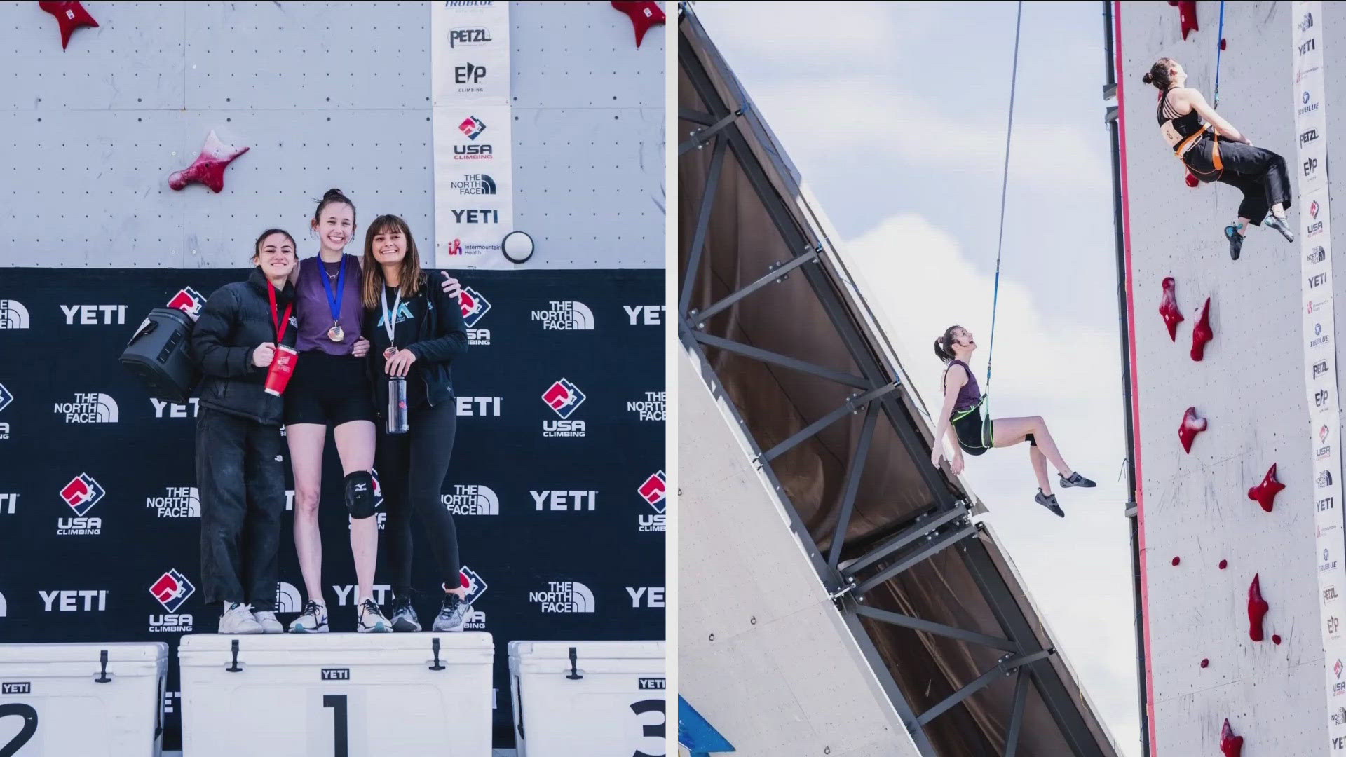 Emma Hunt scaled a 50-foot wall in six seconds.