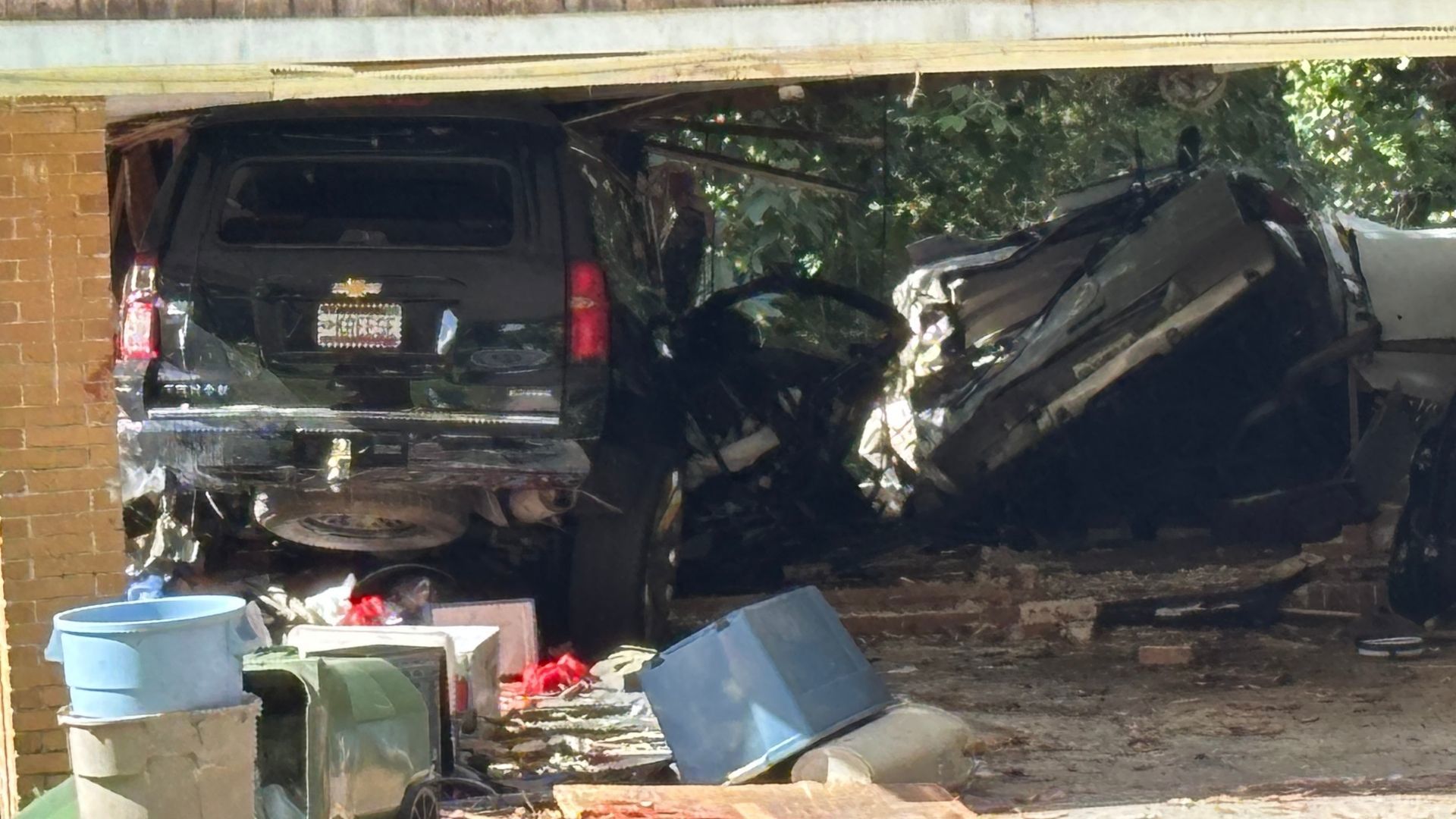 Atlanta police say a car crashed into a house Tuesday morning. The driver was rescued and taken to the hospital by Grady EMS.