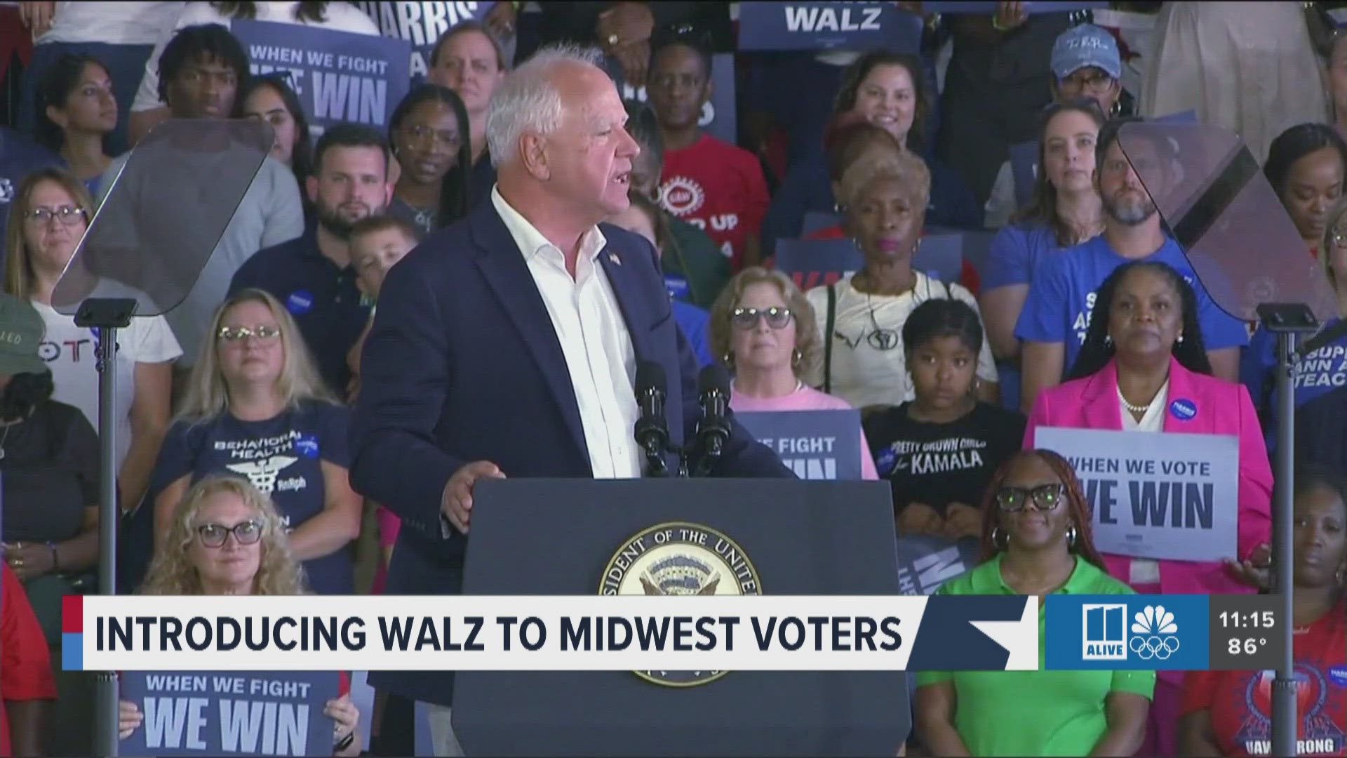 The Harris campaign is working to introduce her running mate, Walz, to midwestern voters.