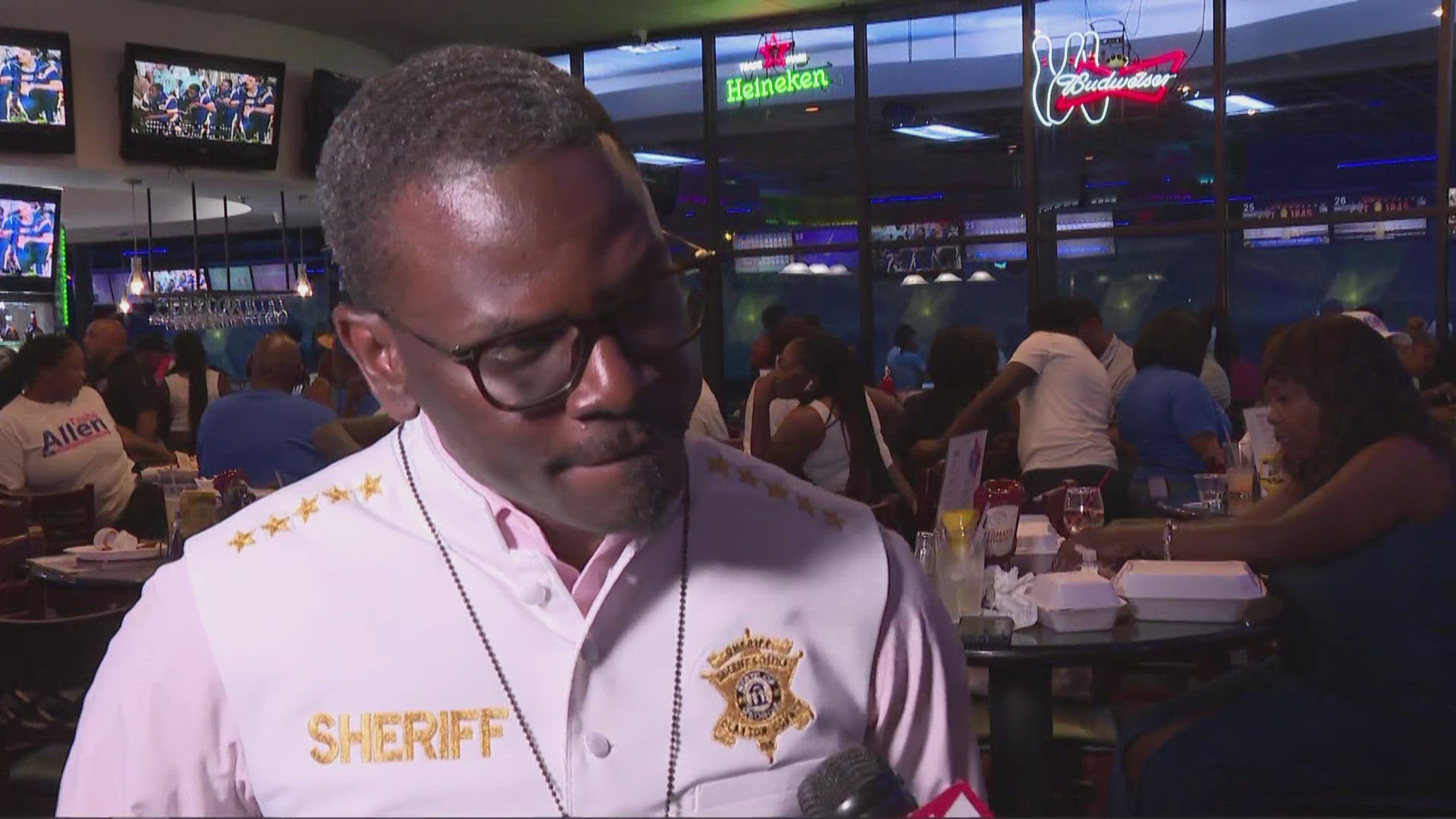 The incumbent sheriff was declared the projected winner of his race and successfully defended his seat.
