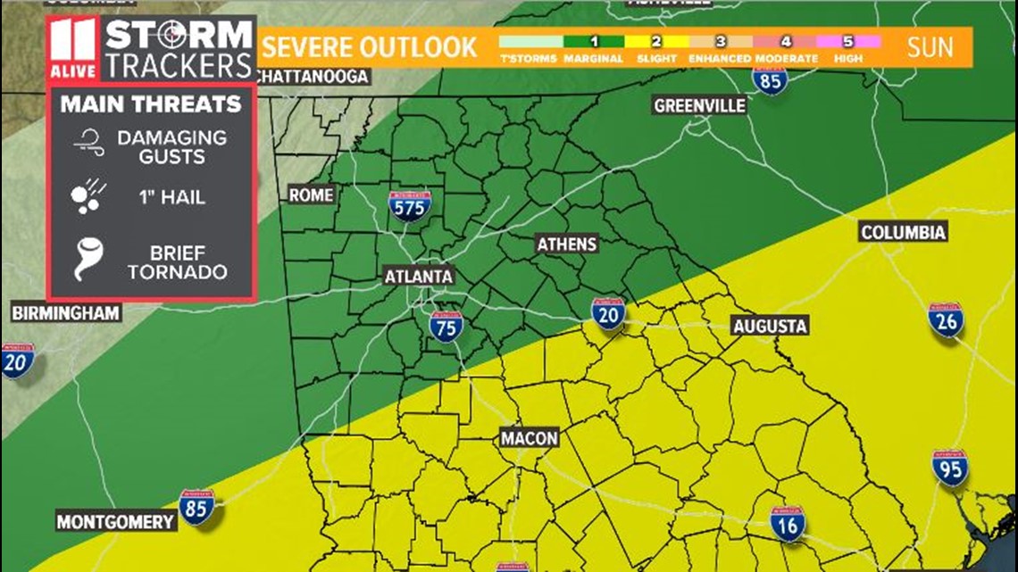 Here's when you may see strong storms return Sunday afternoon | 11alive.com