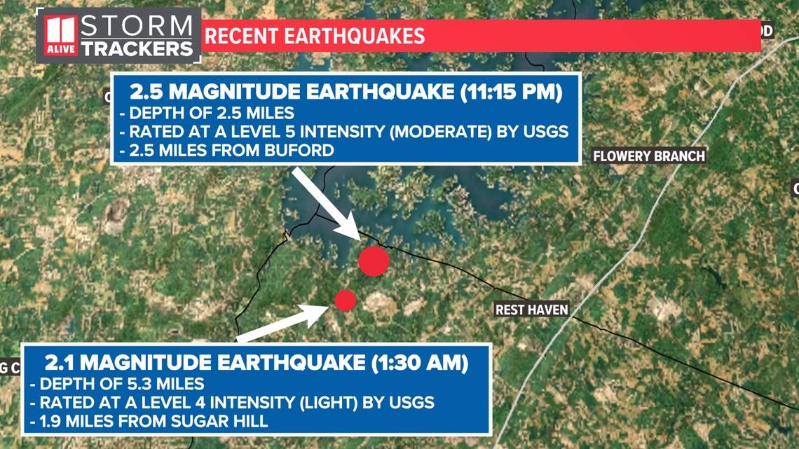 2 earthquakes confirmed near Lake Lanier in Georgia