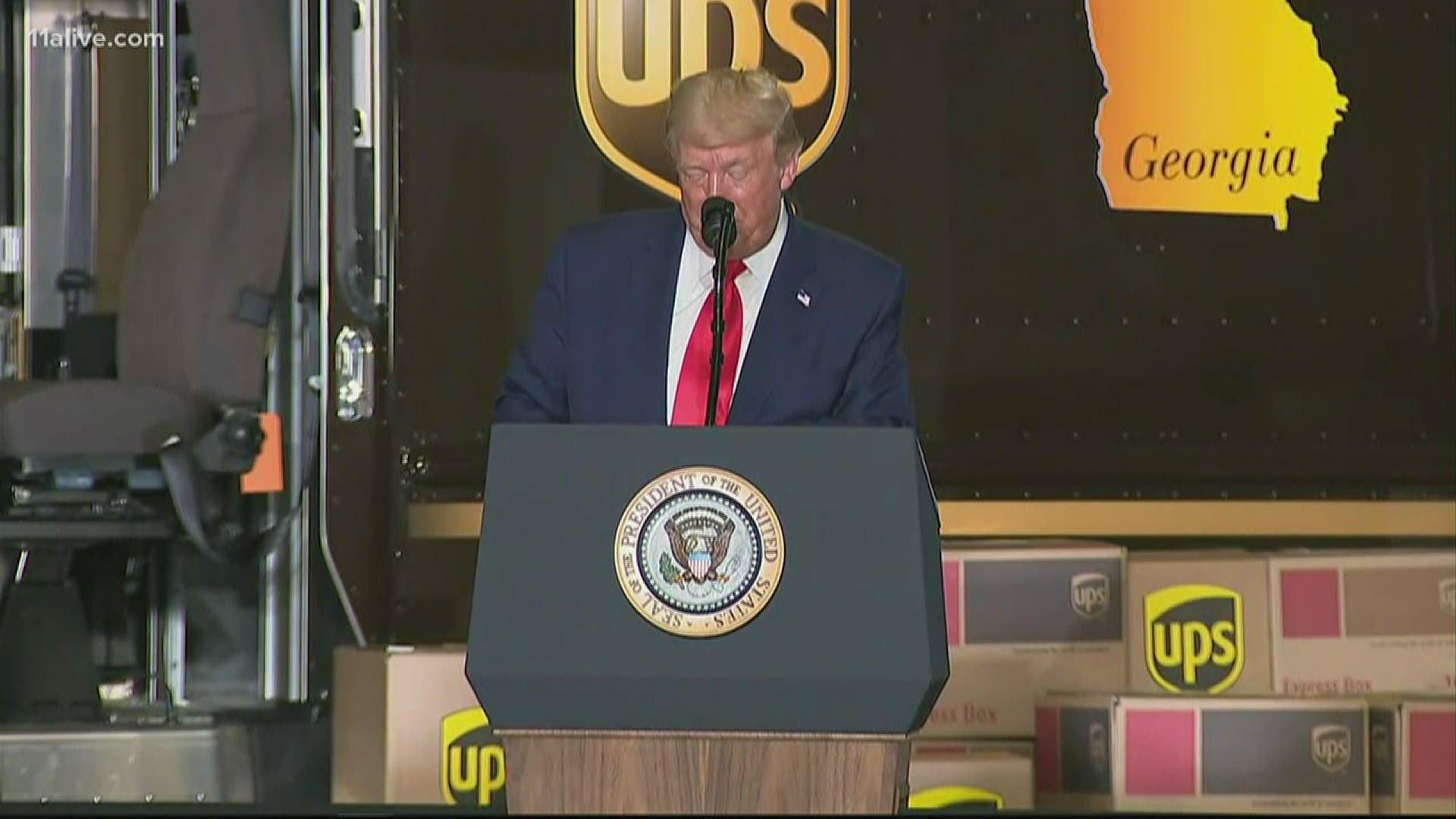 Trump made the announcement at a UPS facility in Atlanta. The changes deal with regulations for how and when authorities must conduct environmental reviews.