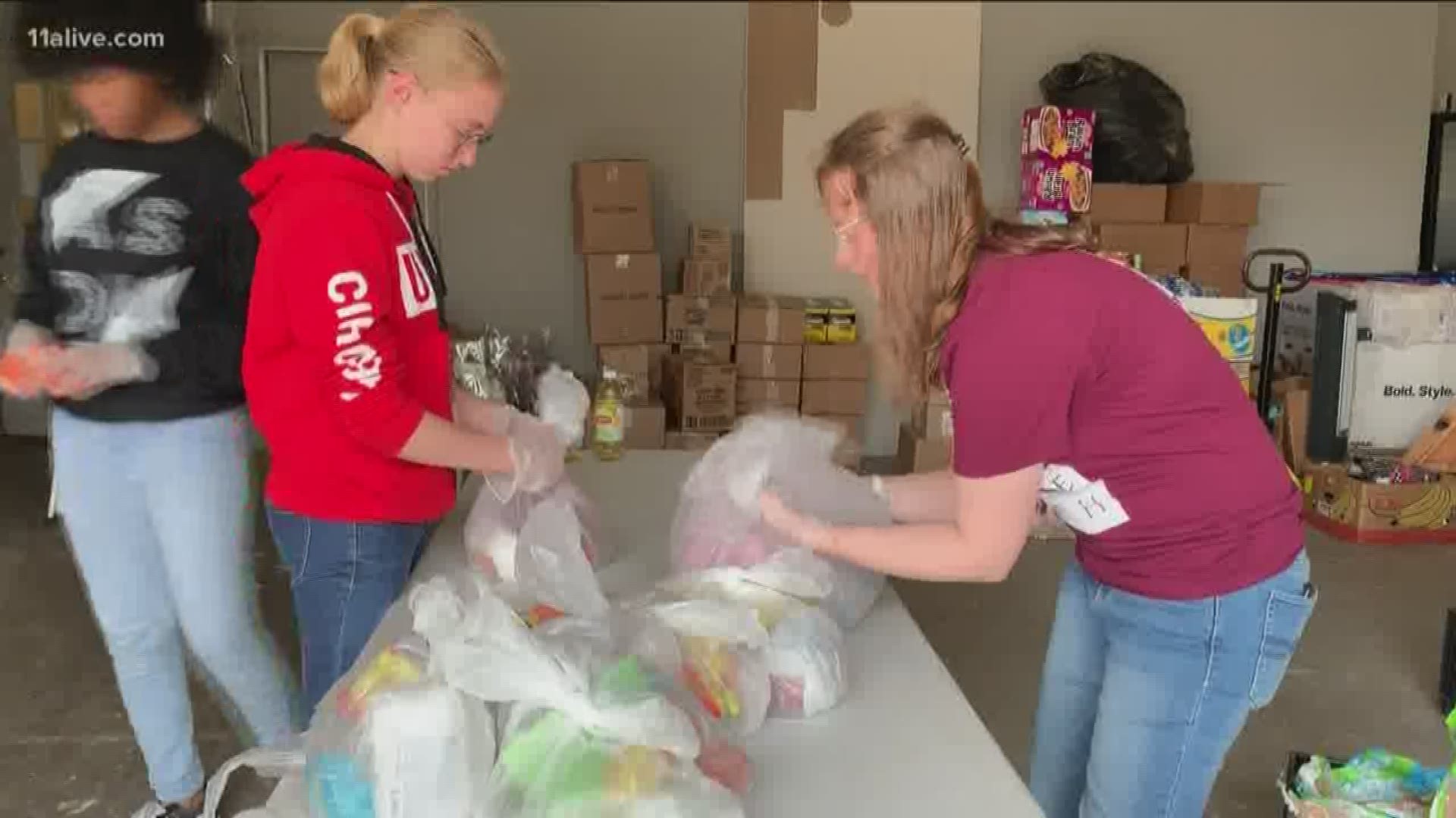 Their clients aren't allowed in their facility due to the COVID-19 pandemic, so they're putting together bags with food, information and something a little extra.