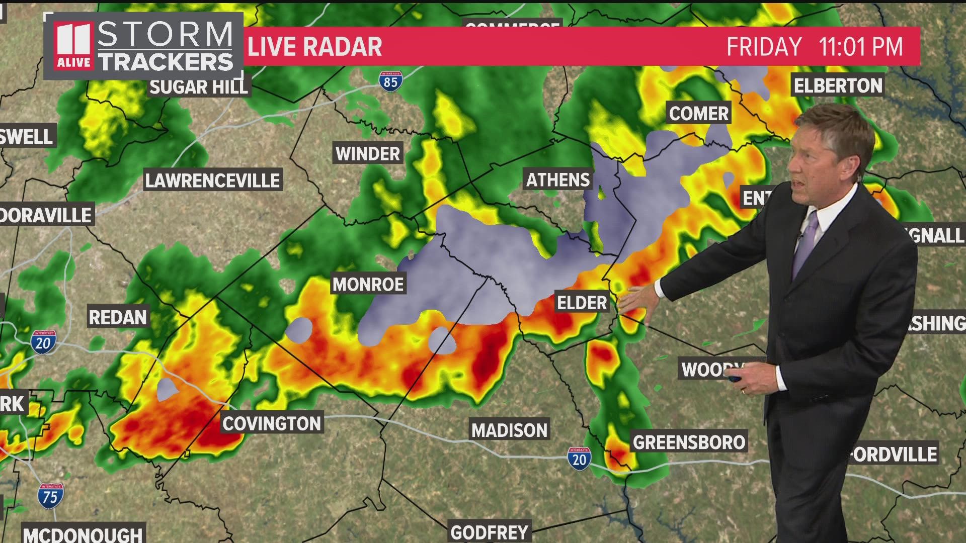 11Alive will track the rain and storms as it moves through the area.