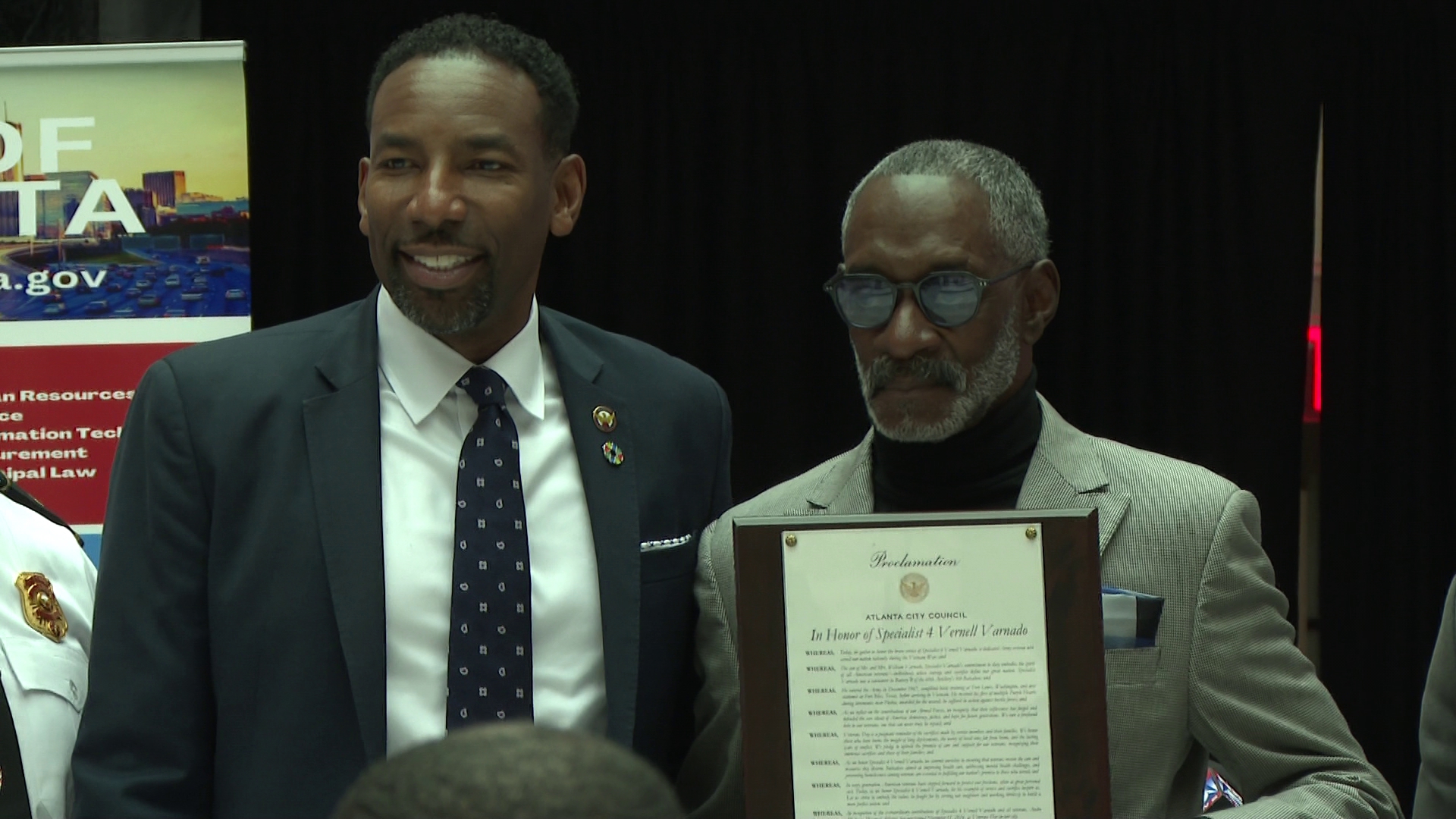 Vernell Varnado, also known as  "Poppa Snoop" was presented the honor at a veteran recruiting event at Atlanta City Hall on Thursday.