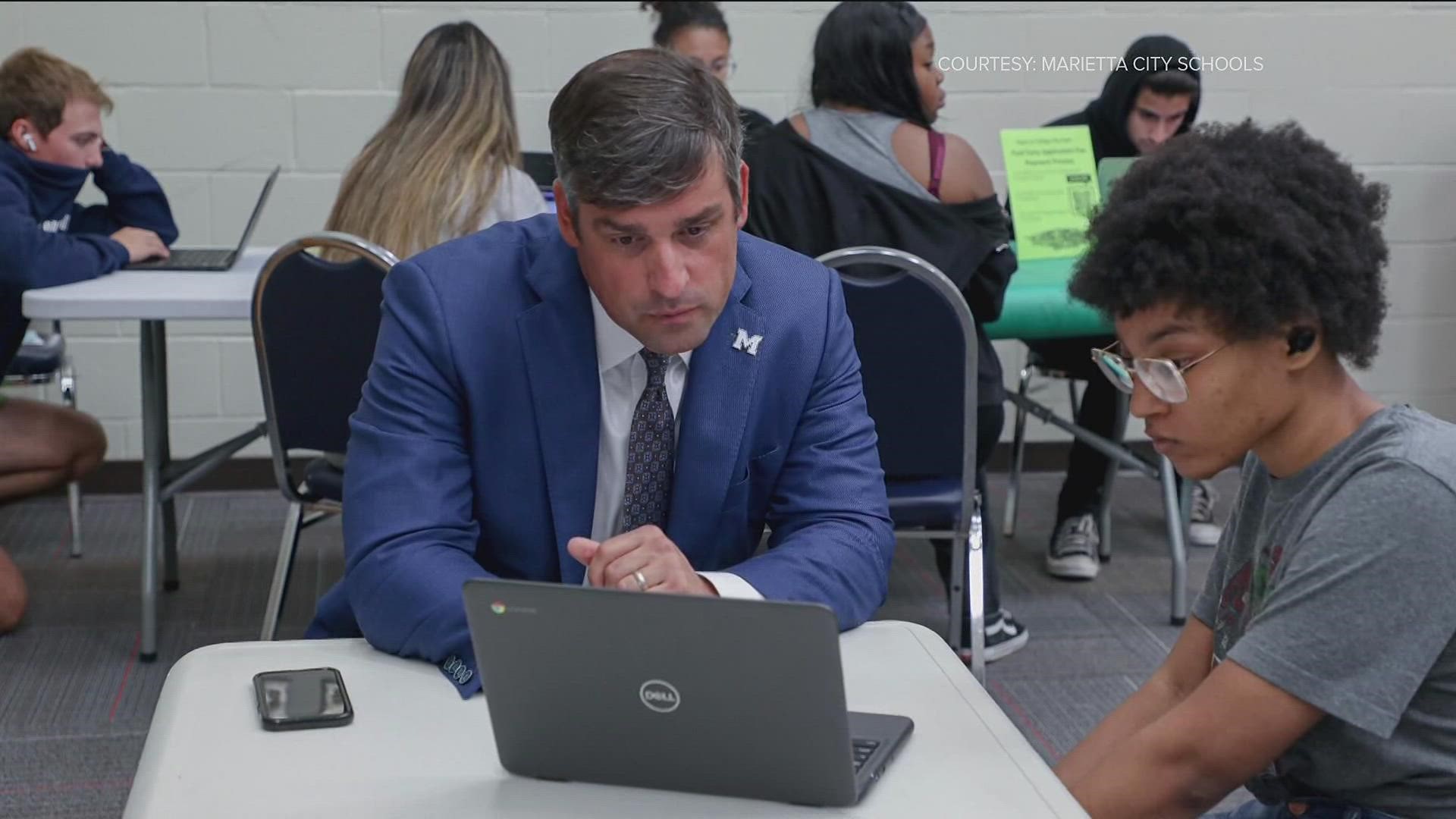 Marietta City Schools Superintendent Dr. Grant Rivera is helping seniors cover the cost of college applications.