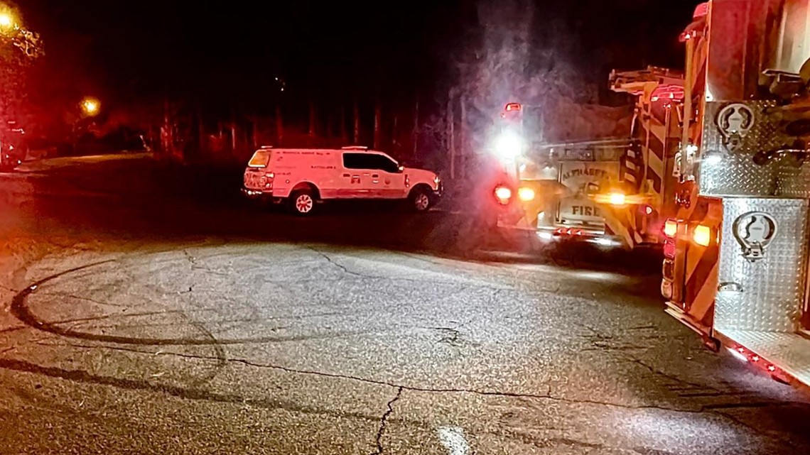 Brush fire in Alpharetta on Old Milton Parkway