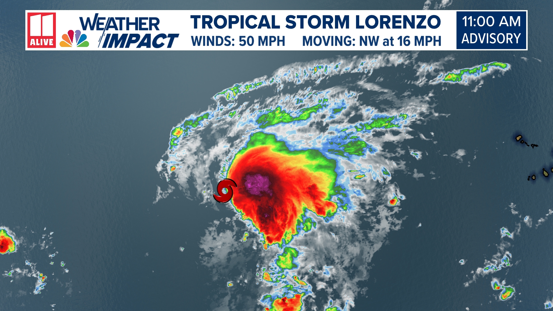 Tropical Storm Lorenzo strengthens over Atlantic with no threat to land ...
