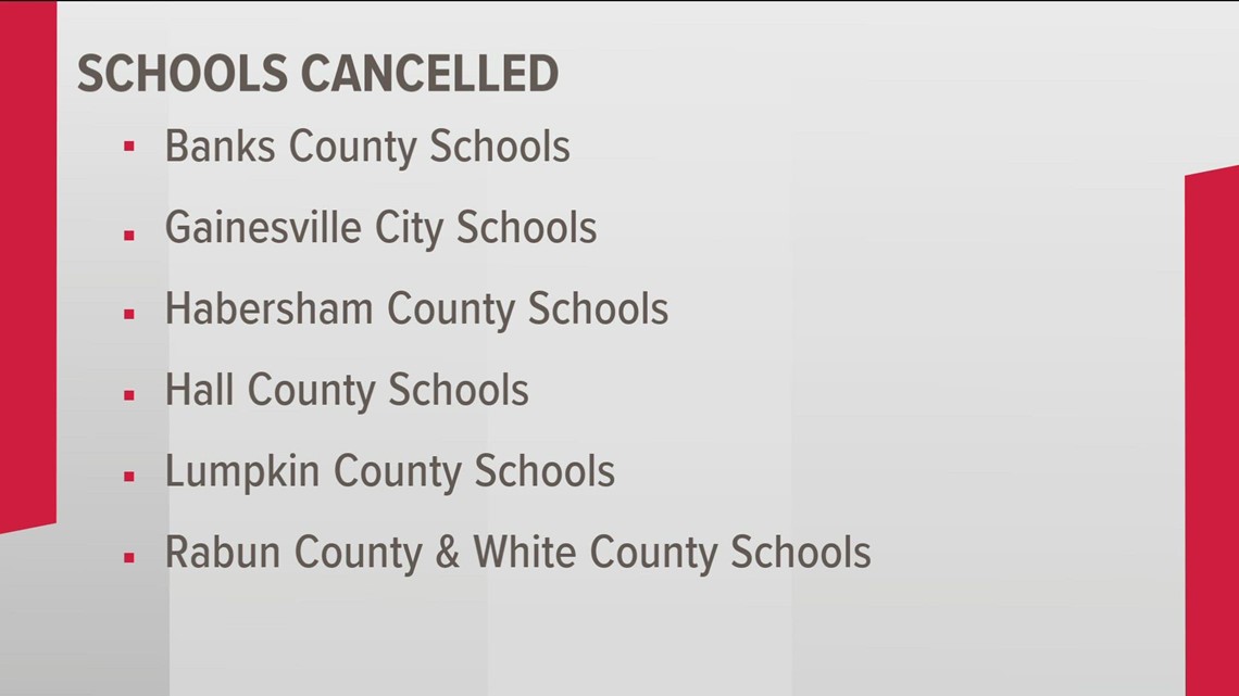 These Georgia districts have cancelled school or will go virtual on Tuesday