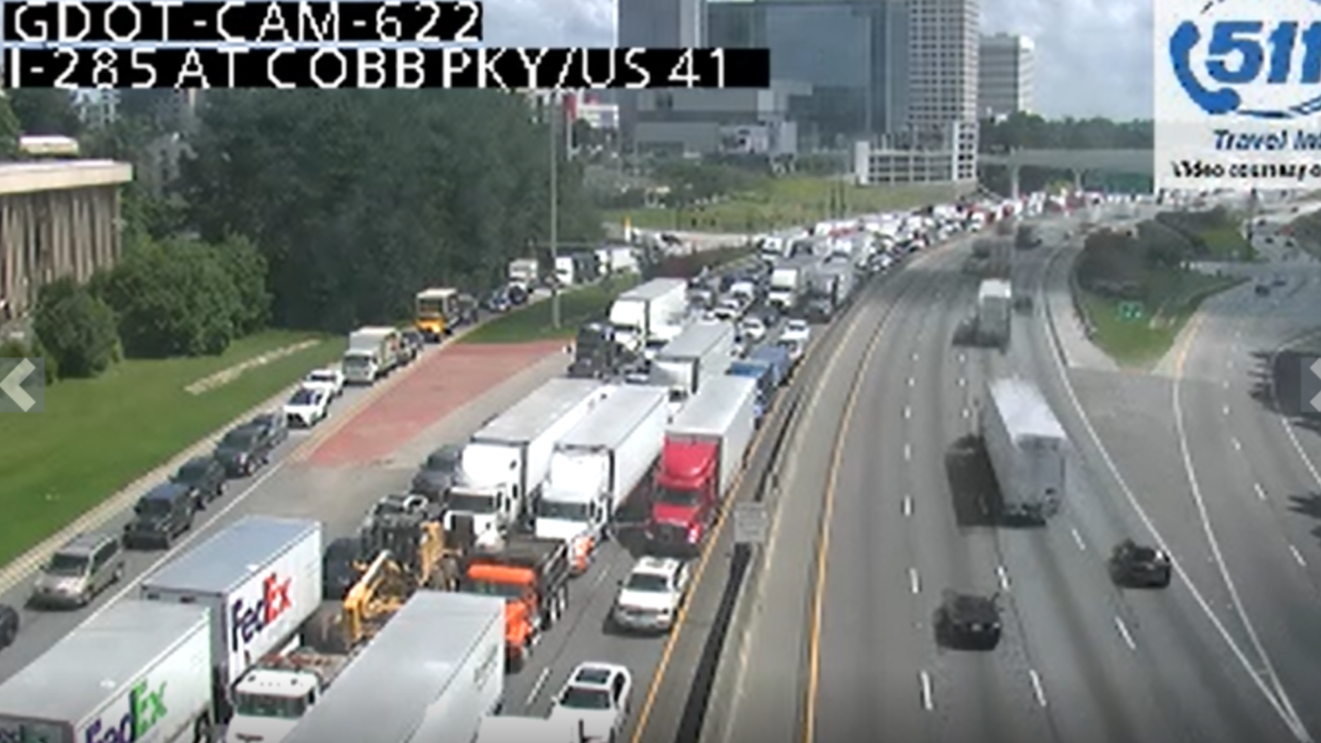 Traffic on I285 in Cobb County | Truck fire causes massive backup ...