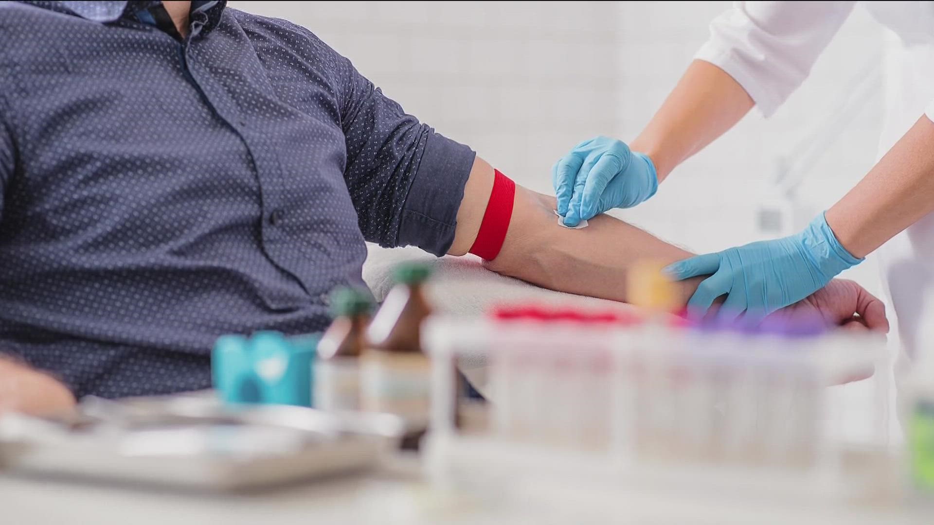 can gay men donate blood california