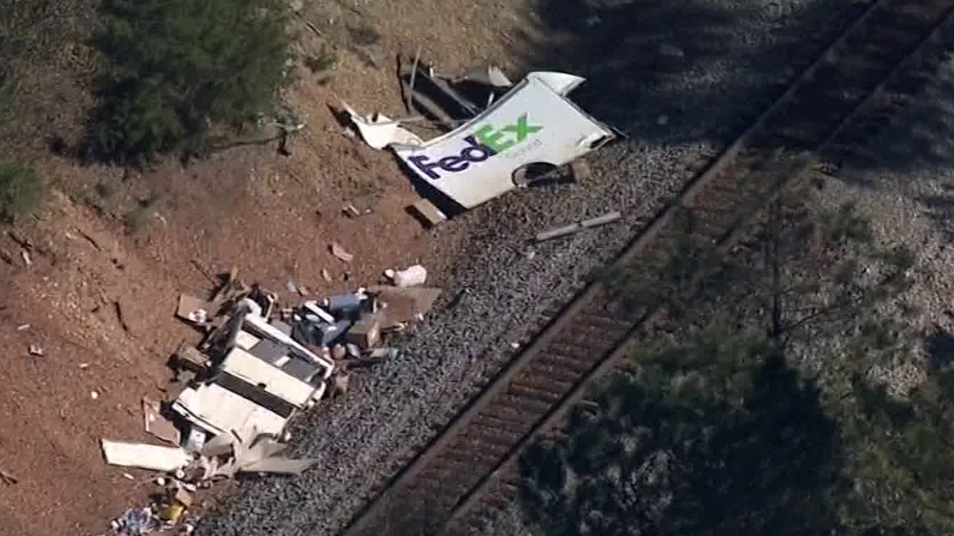 The rail line said 55 people plus crew members were on board and no one was injured.