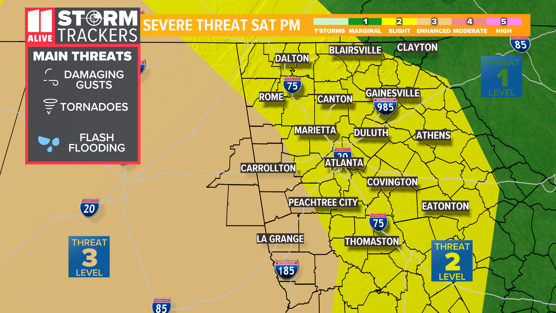 Georgia Weather this weekend: Tornadoes, damaging winds possible ...
