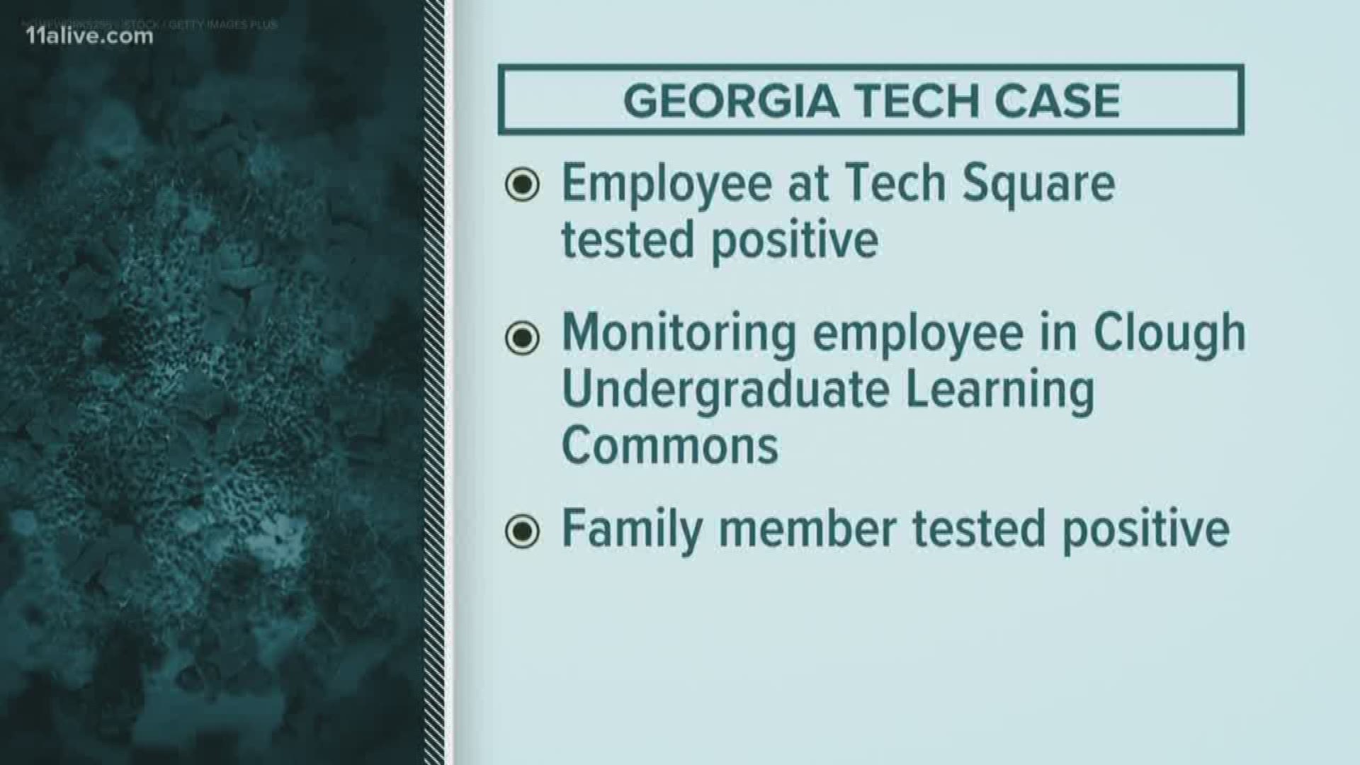 An employee who works in a building at Tech Square tested positive for COVID-19 according to a statement from Georgia Tech on Saturday.