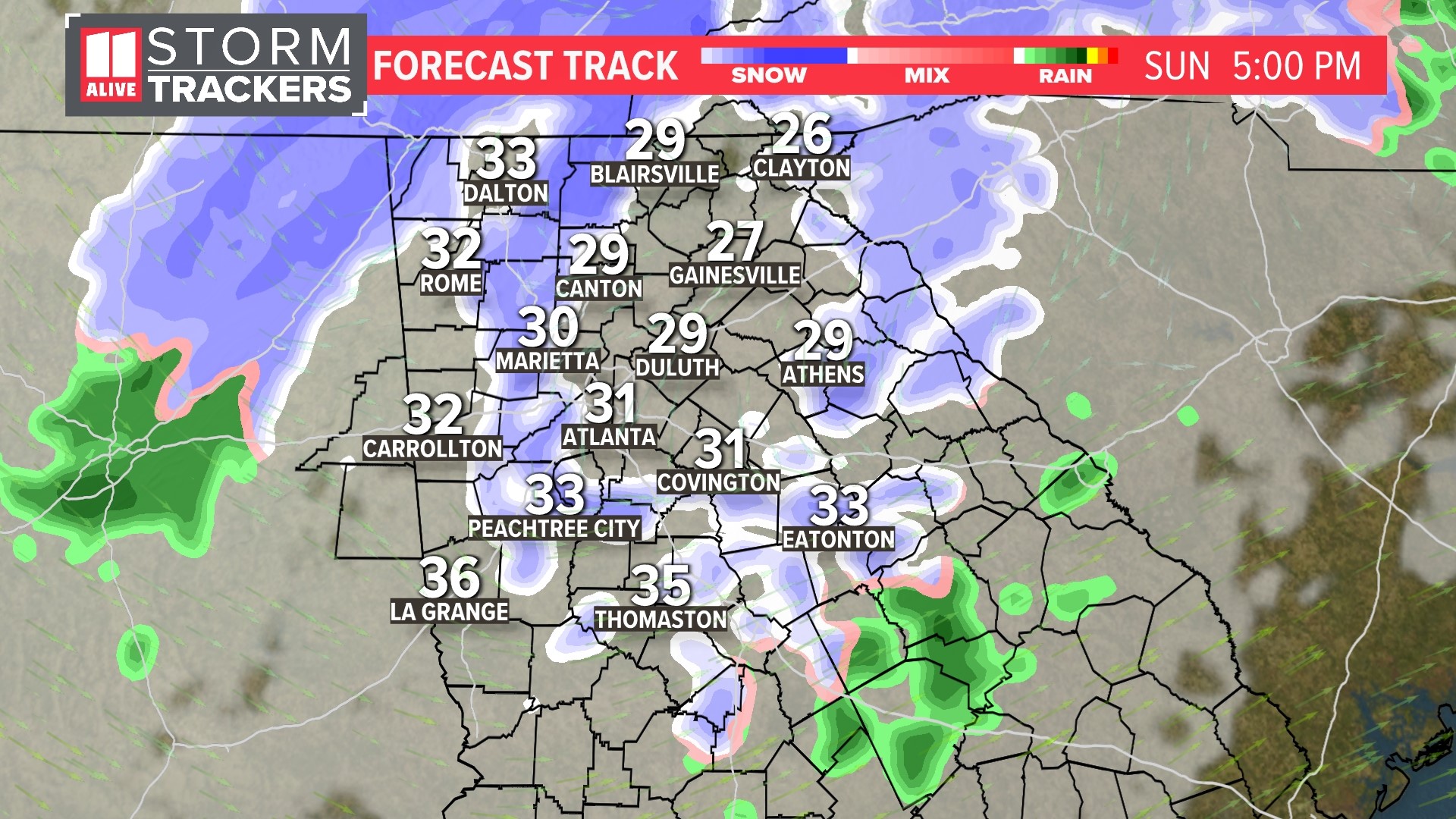 Atlanta Georgia snow when is it going to start falling | 11alive.com