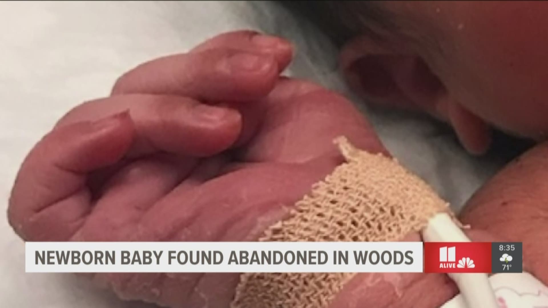 Authorities are still trying to identify a newborn infant found abandoned in a wooded area in Forsyth County Thursday night.