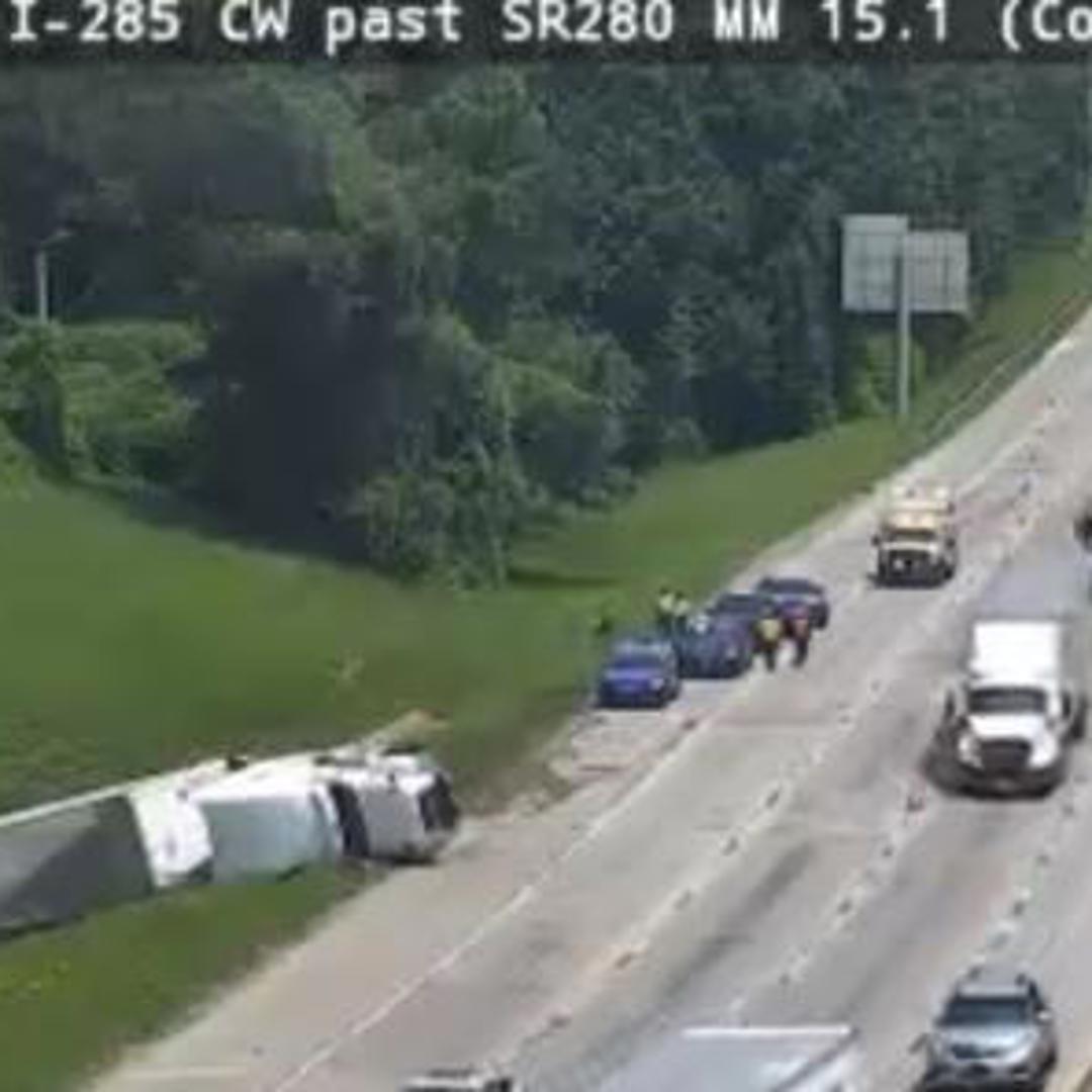 I 285 traffic Cobb County tractor trailer crashes closing lanes ...